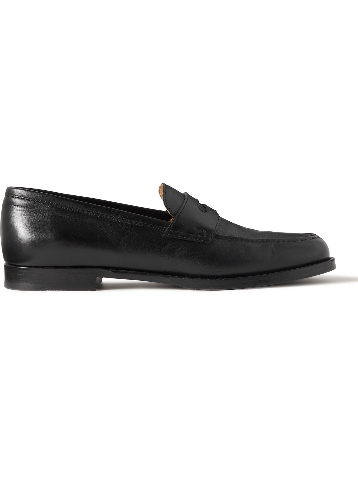 Shop Dunhill Audley Leather Penny Loafers In Black