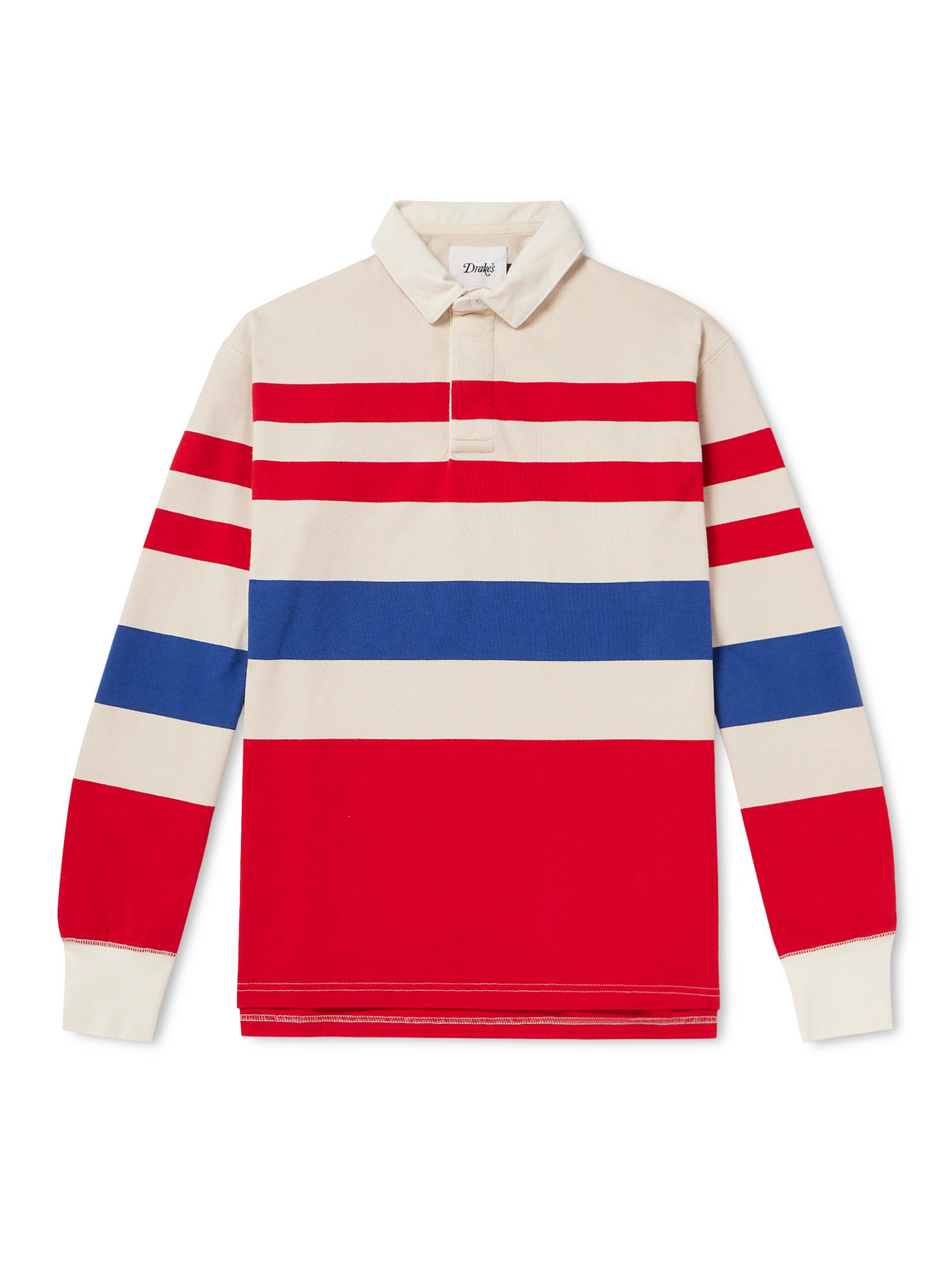 Drake's Striped Cotton-jersey Polo Shirt In Unknown