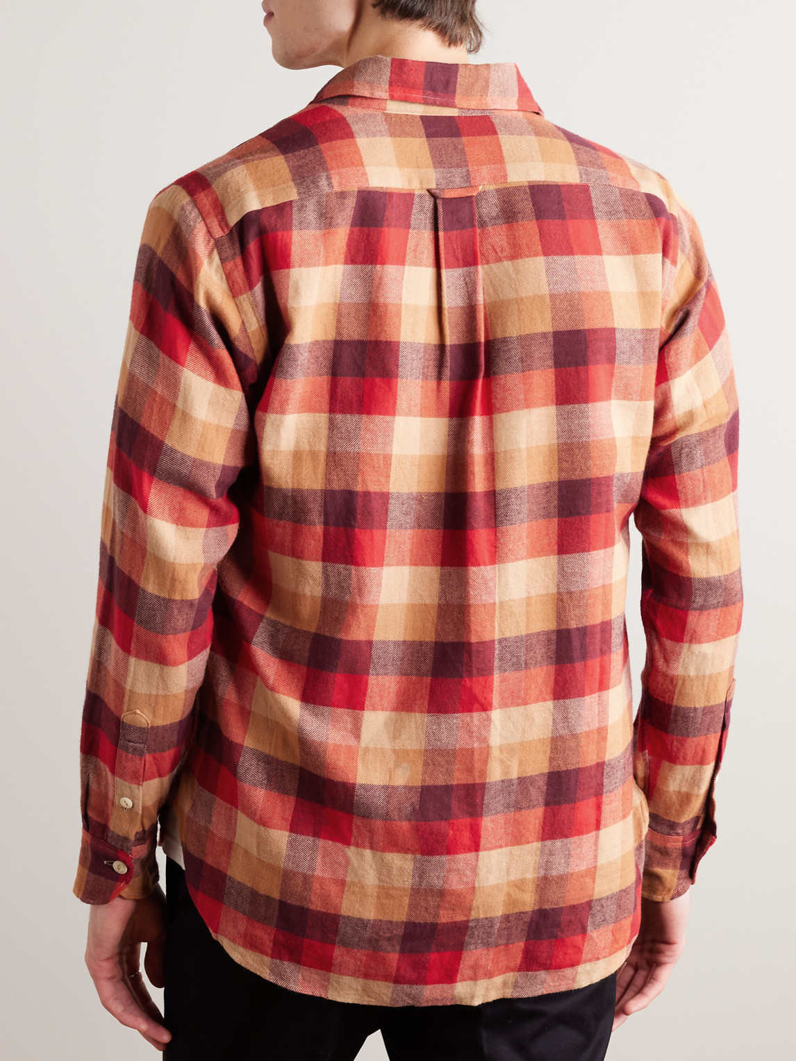 Shop Drake's Checked Cotton-madras Shirt In Unknown