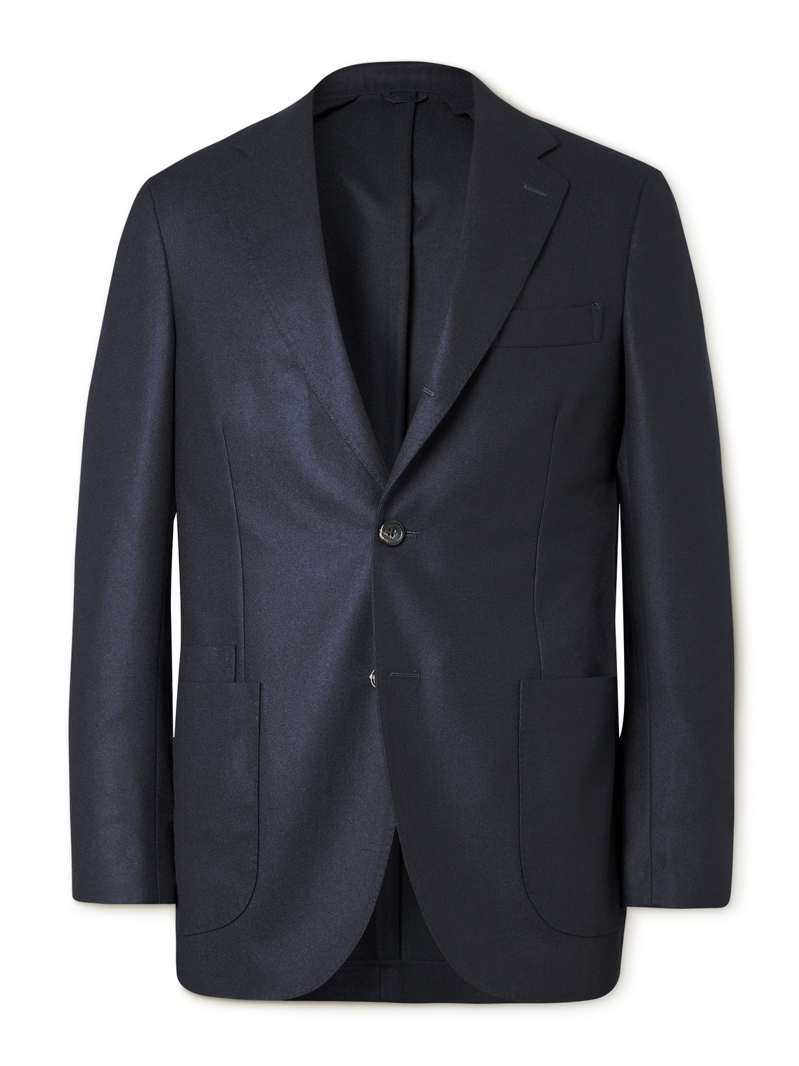Drake's Virgin Wool-flannel Suit Jacket In Blue