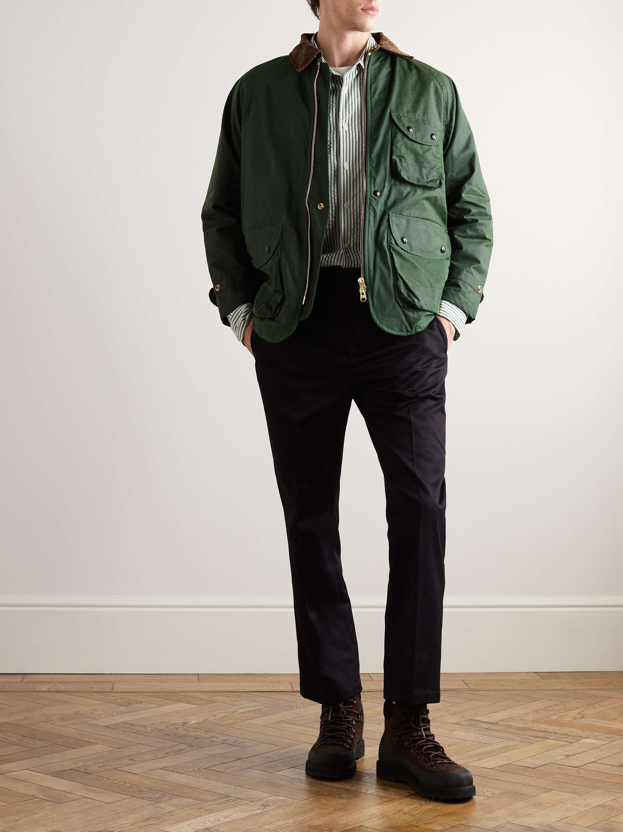 DRAKE'S Corduroy-Trimmed Waxed-Cotton Jacket for Men | MR PORTER