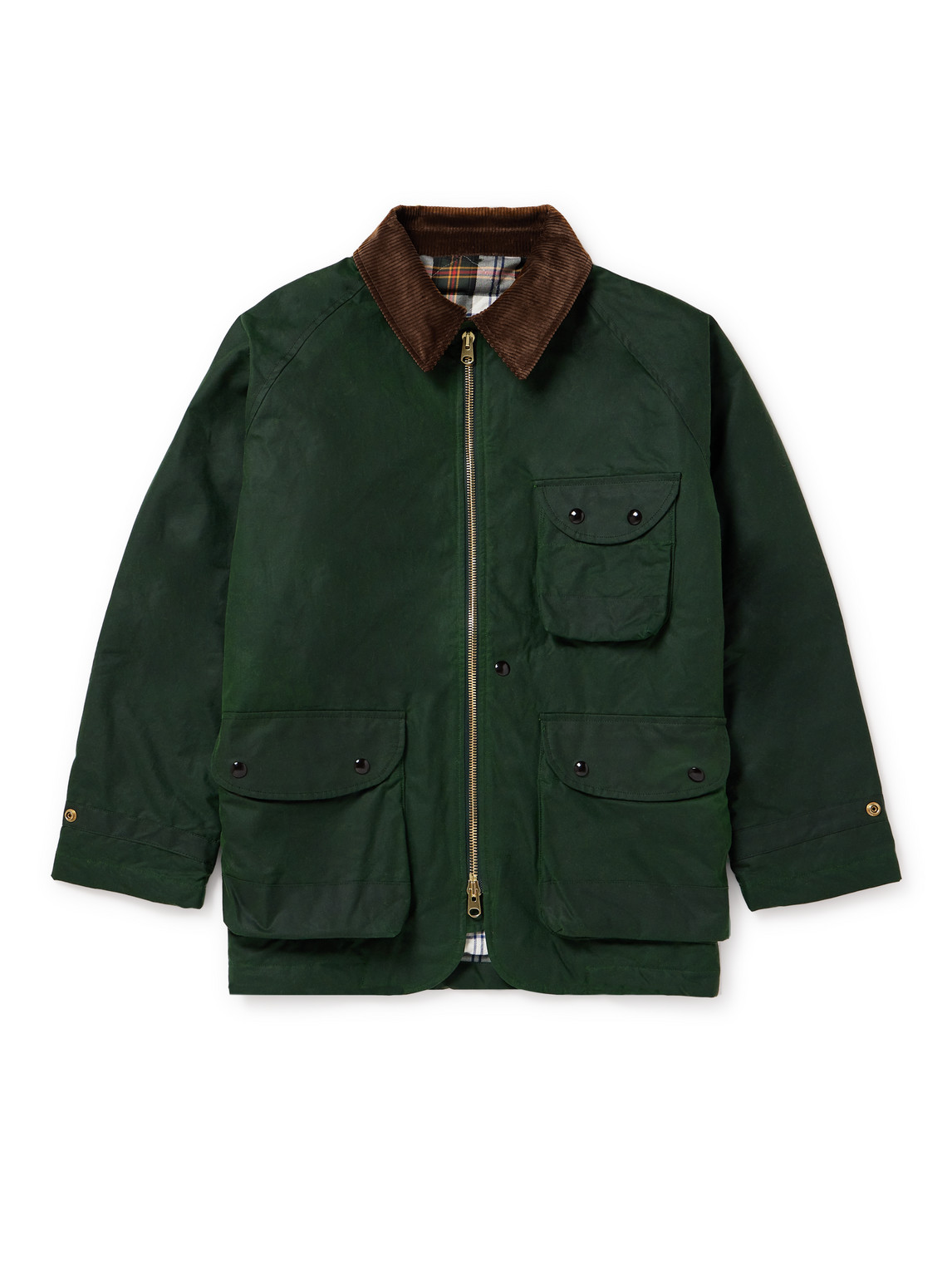 Drake's Water Repellent Waxed Cotton Coverall Jacket In Green