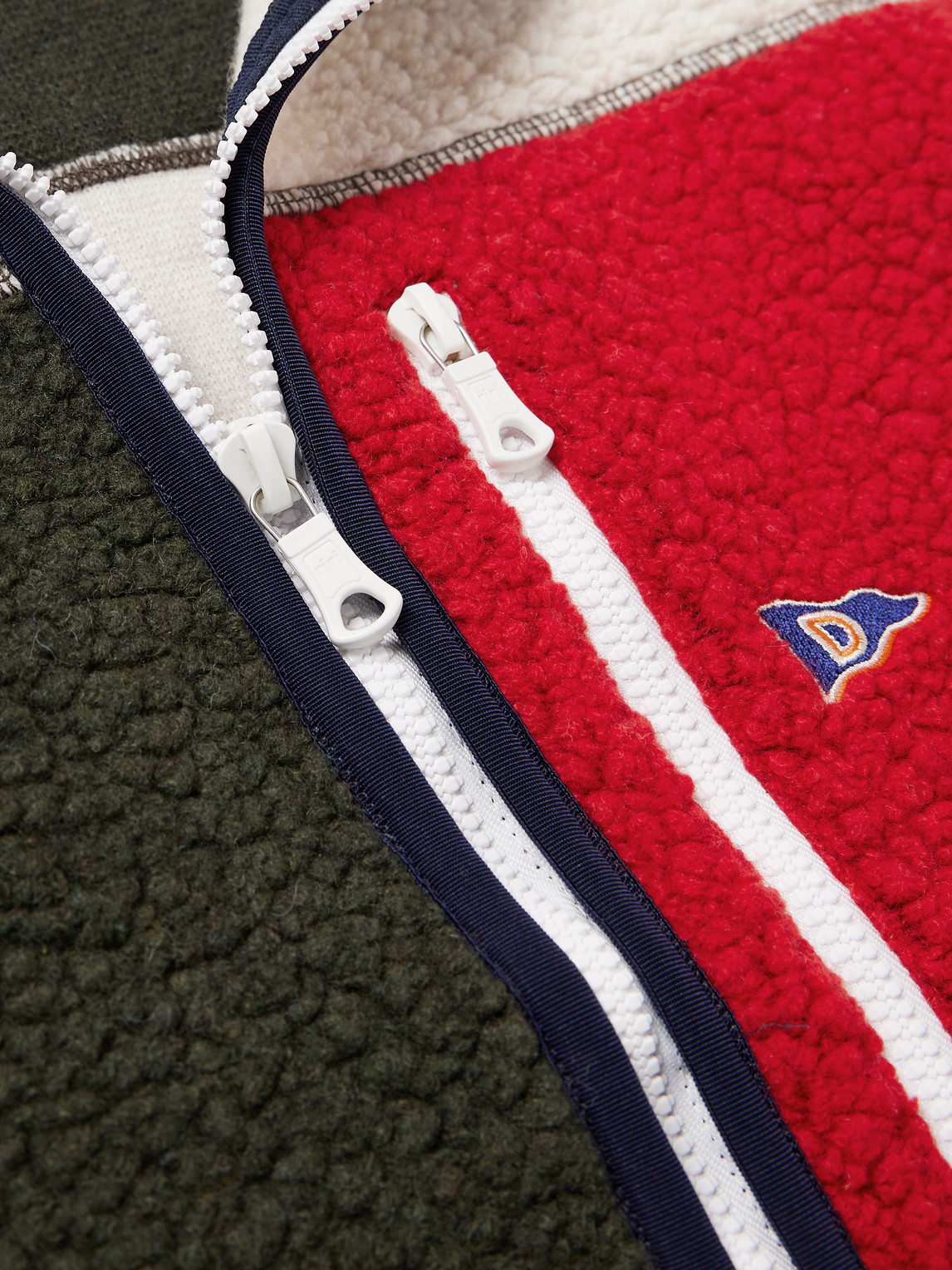 Shop Drake's Colour-block Logo-embroidered Wool-blend Fleece Gilet In Unknown