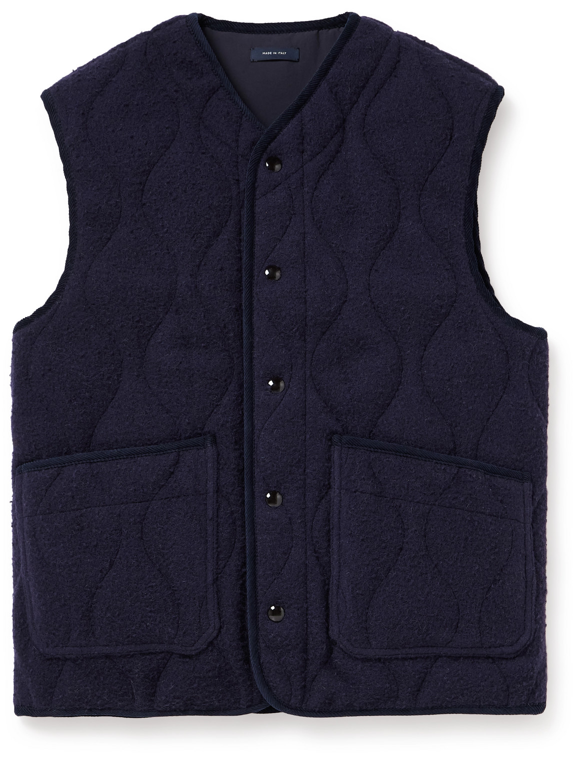 Drake's Quilted Brushed-wool Gilet In Unknown
