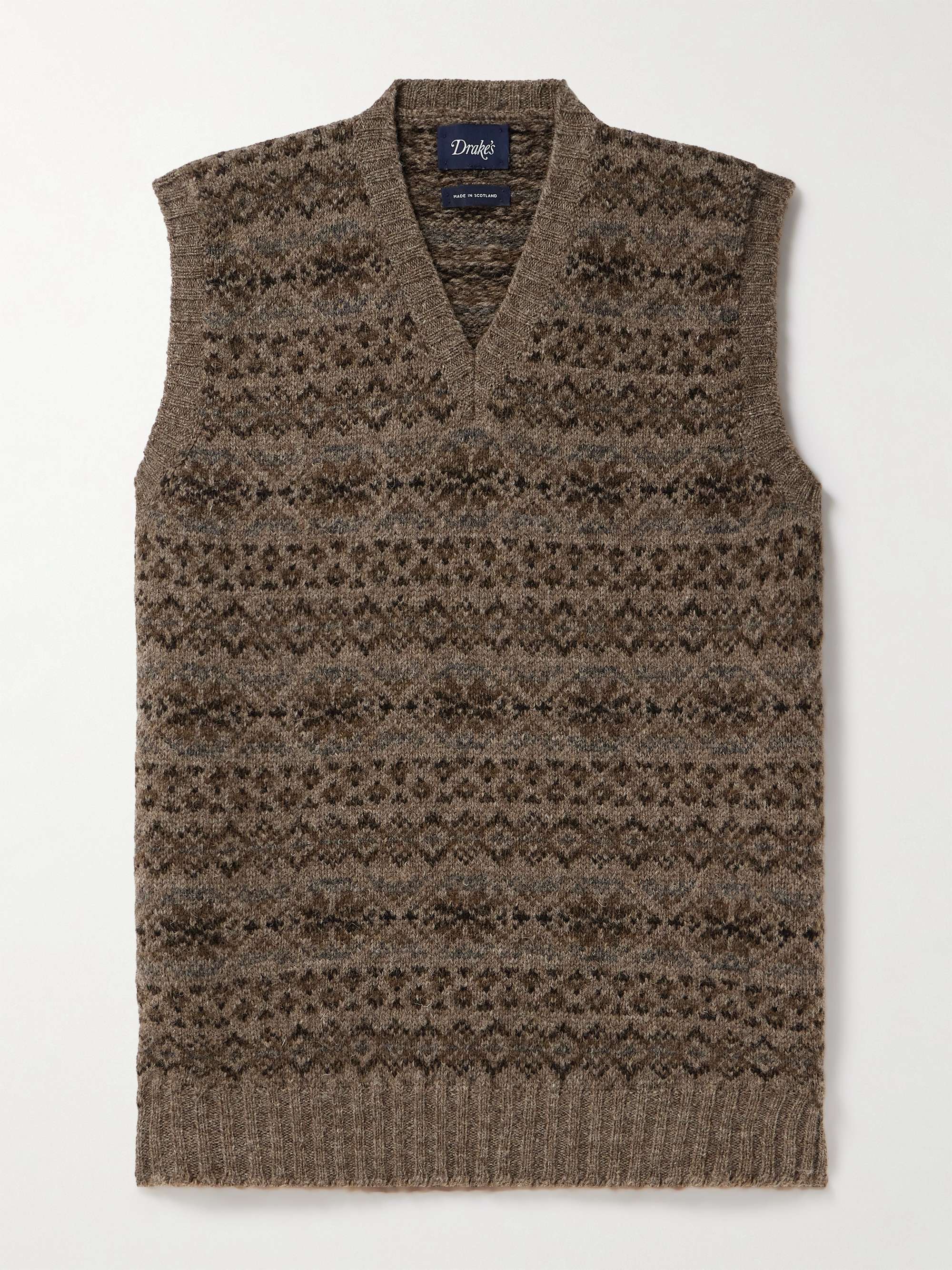 DRAKE'S Fair Isle Wool Sweater Vest for Men | MR PORTER