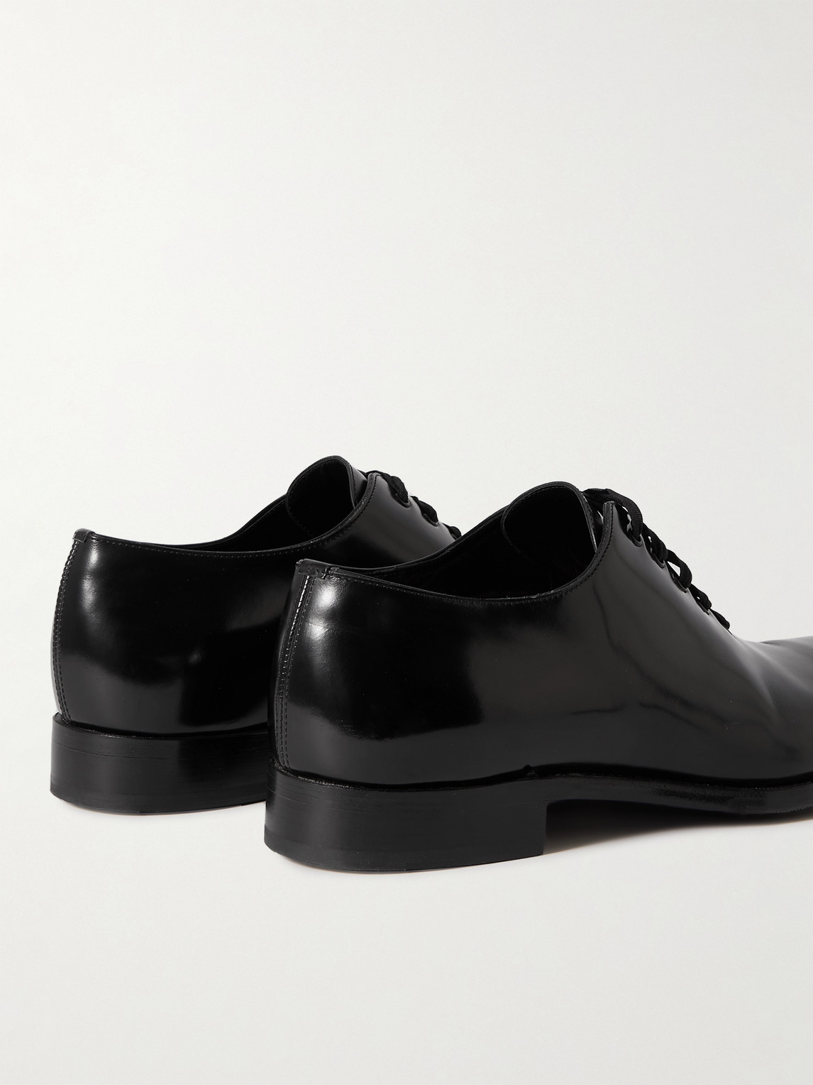 Shop Dunhill Glossed-leather Oxford Shoes In Black
