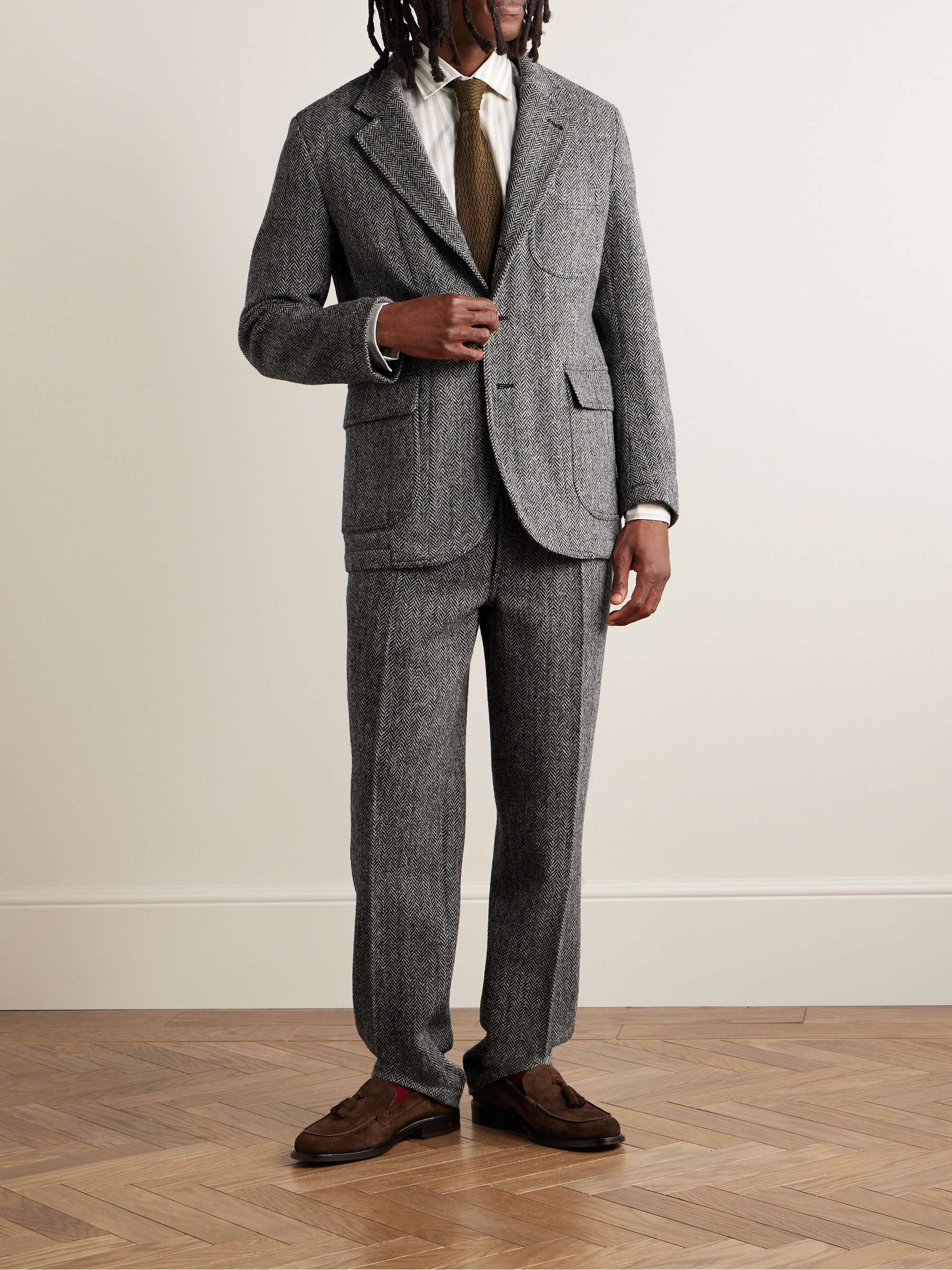 DRAKE'S Mk. VII Games Slim-Fit Herringbone Virgin Wool Tweed Blazer for ...