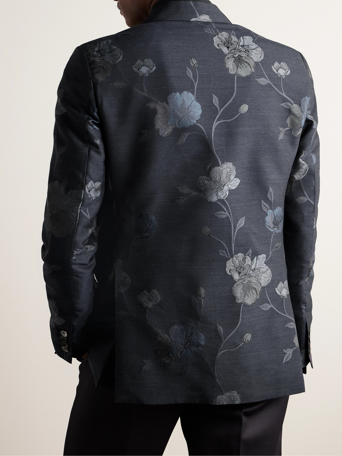 Shop Favourbrook Newport Silk And Wool-blend Jacquard Tuxedo Jacket In Blue