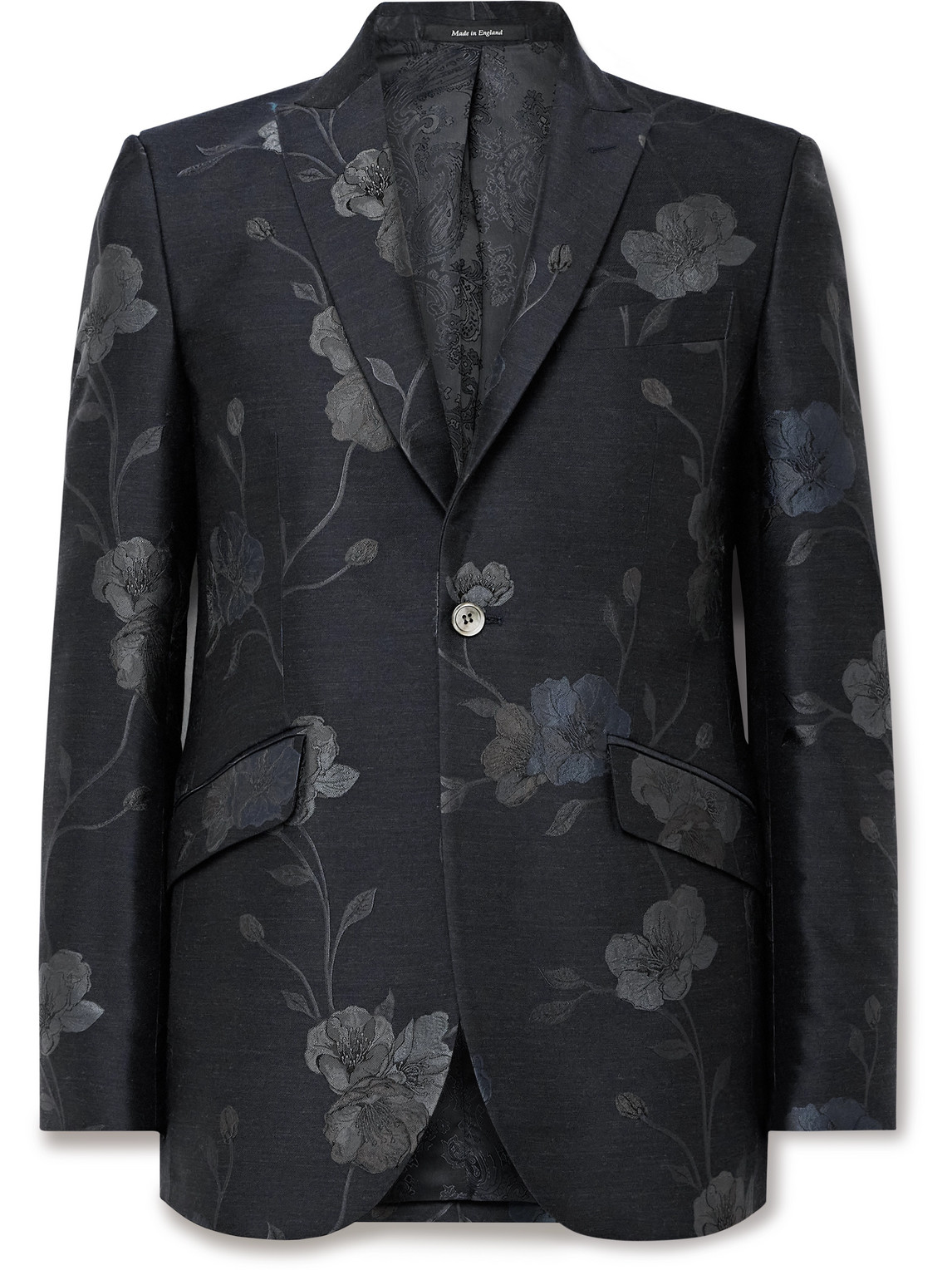 Favourbrook Newport Silk And Wool-blend Jacquard Tuxedo Jacket In Blue