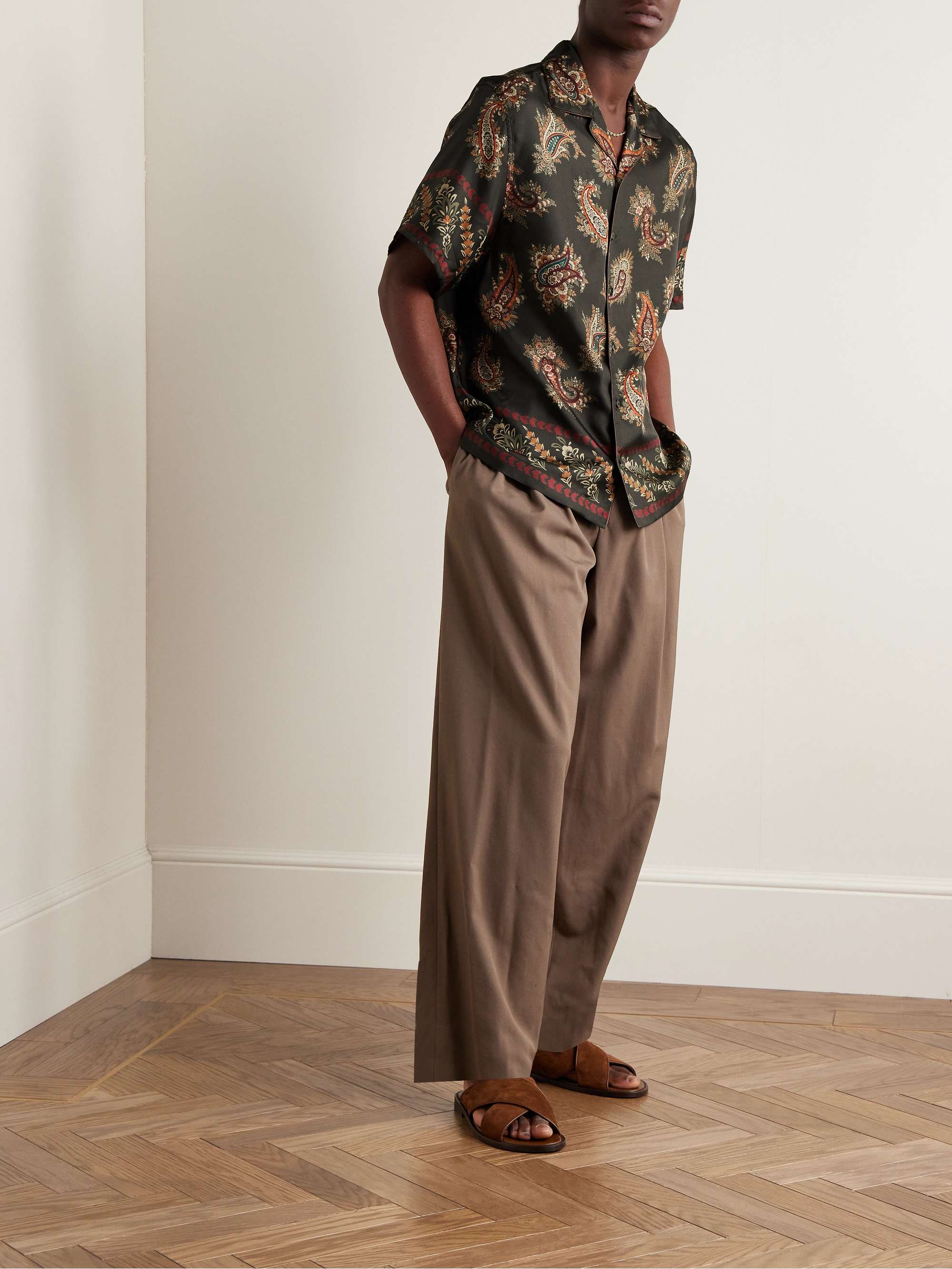 Paisley Print And Mini Monogram Silk Shirt