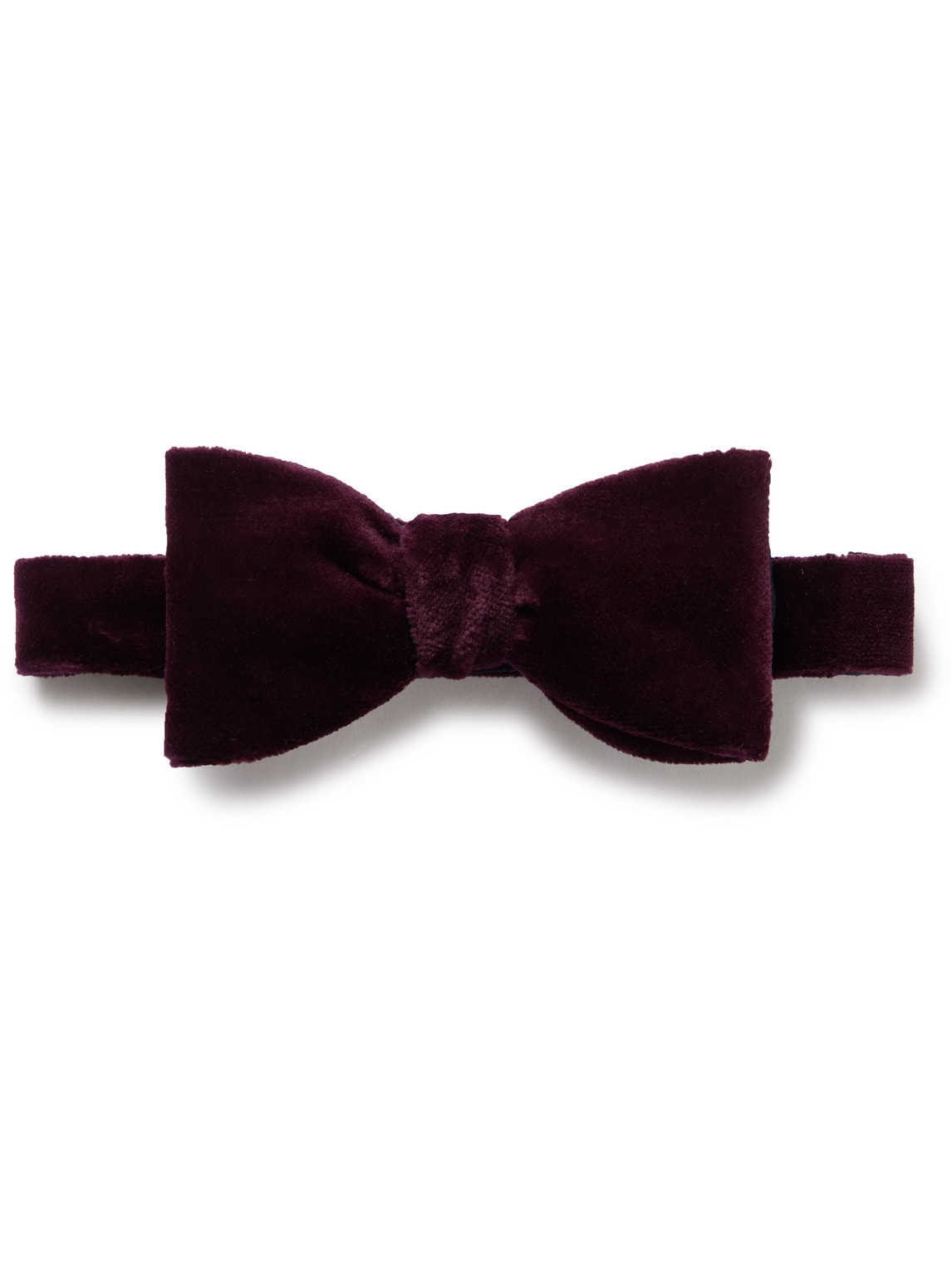 Favourbrook Pre-tied Cotton-velvet Bow Tie In Burgundy
