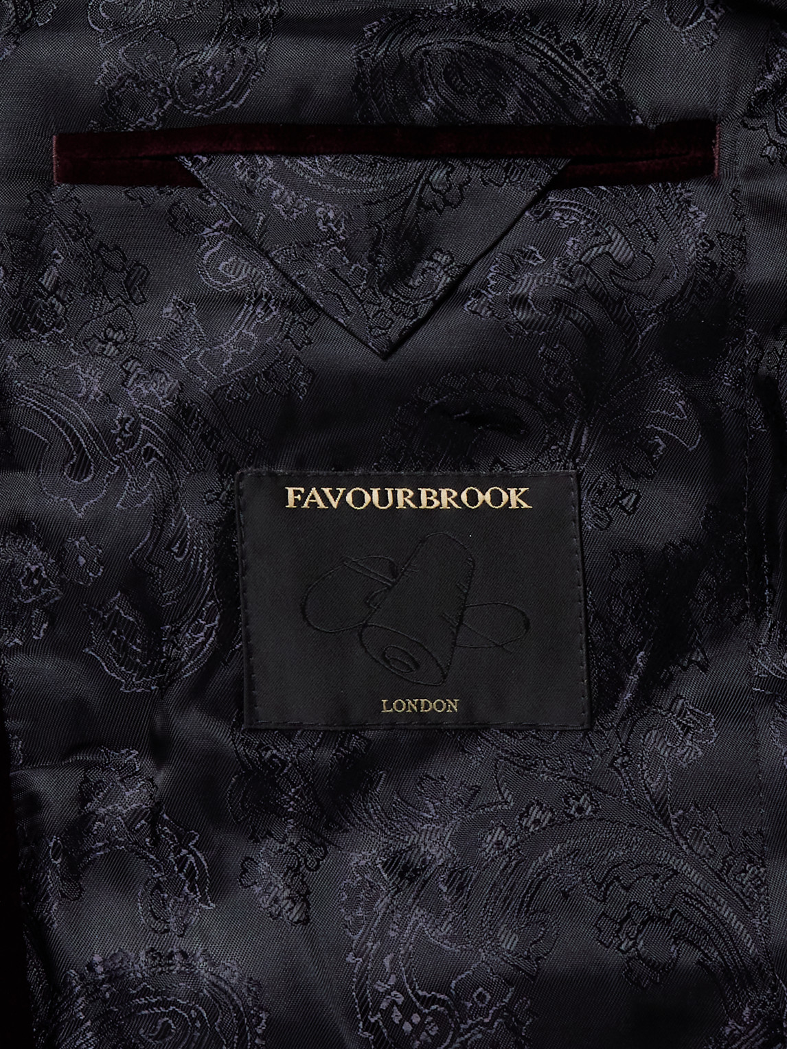 Shop Favourbrook Newport Cotton-velvet Tuxedo Jacket In Burgundy