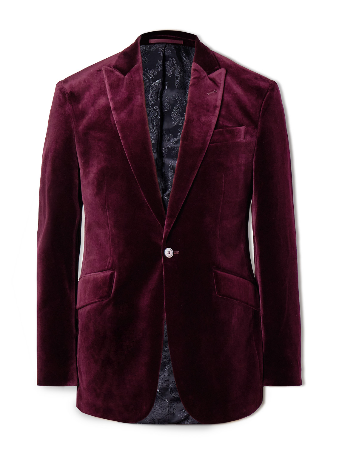 Favourbrook Newport Cotton-velvet Tuxedo Jacket In Burgundy