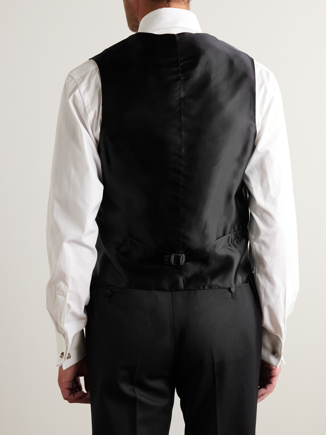 Shop Favourbrook Slim-fit Shawl-lapel Duchesse Silk-satin Waistcoat In Black