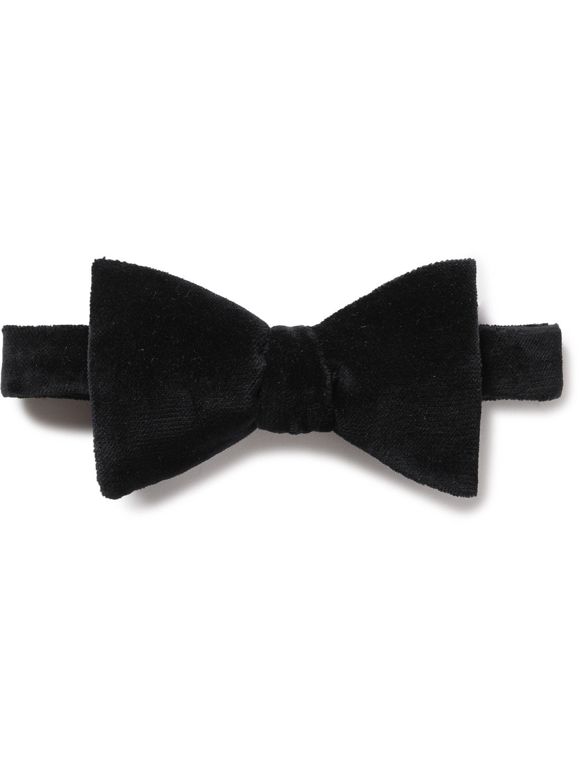 Favourbrook Pre-tied Cotton-velvet Bow Tie In Black