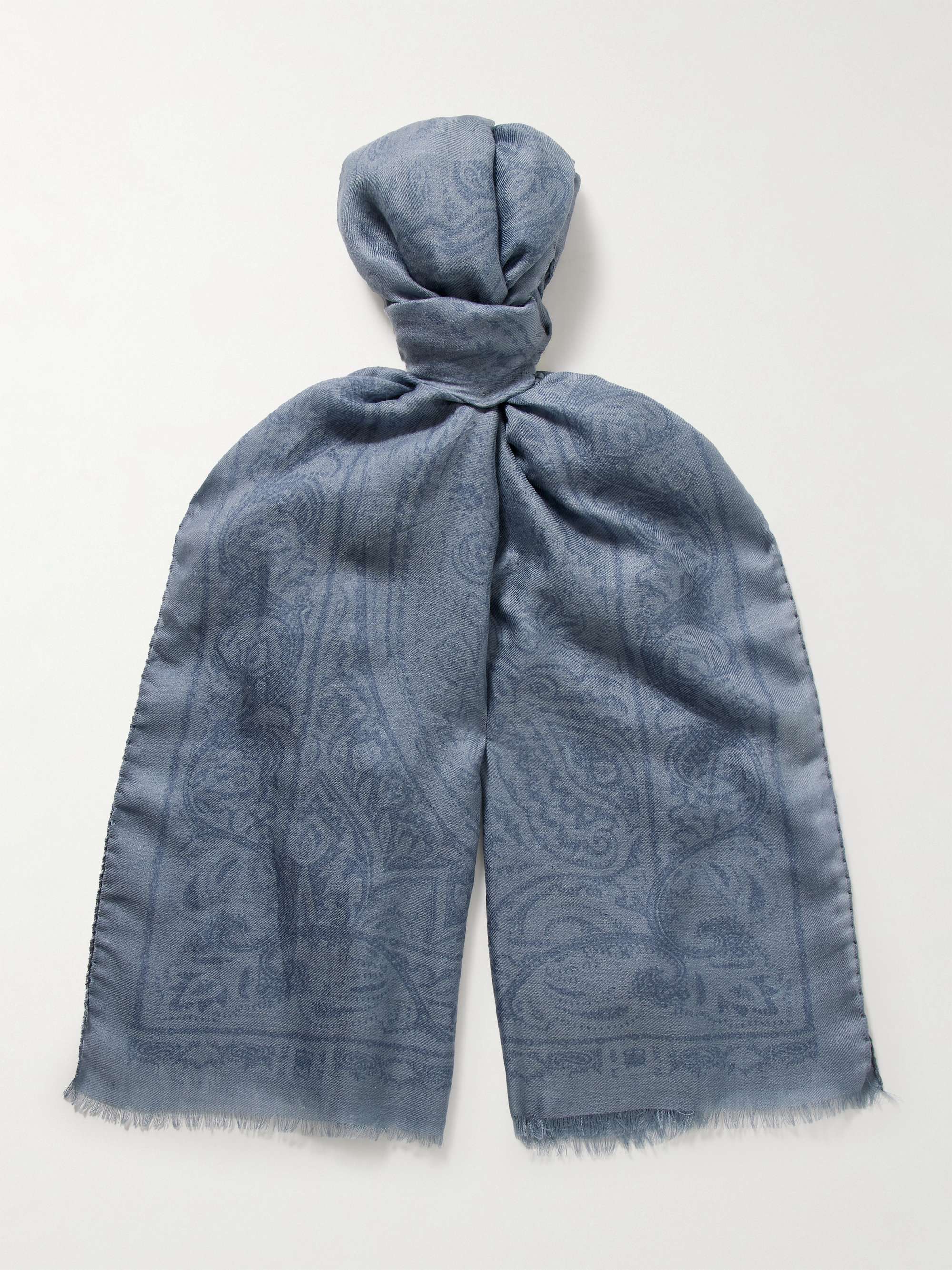 ETRO Paisley-Print Wool, Cashmere and Silk-Blend Twill Scarf for