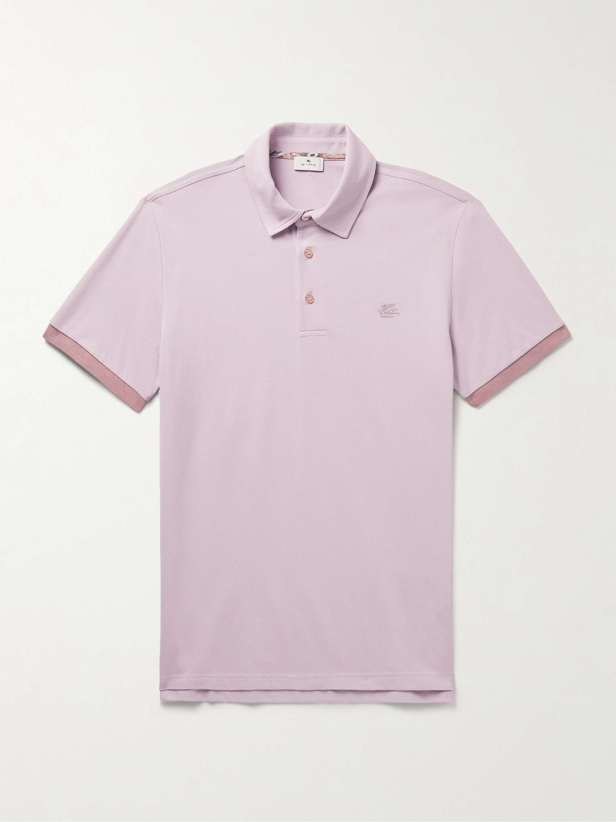 Logo Embroidered Cotton Piqu Polo Shirt