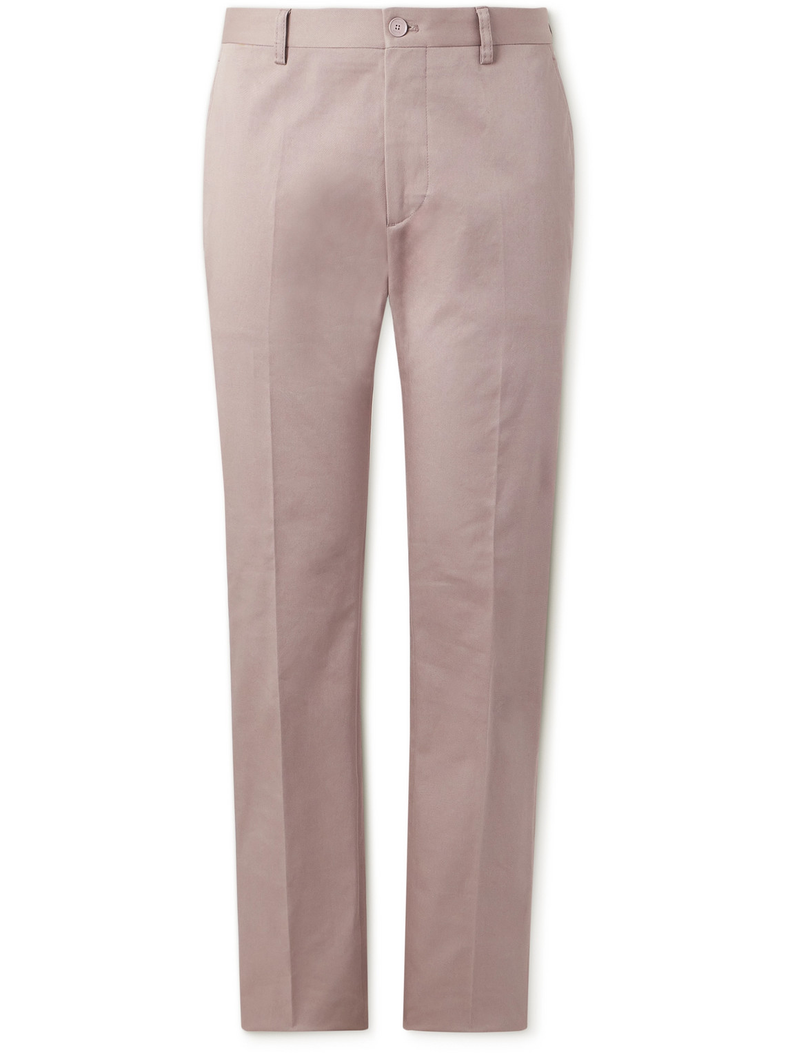 Etro Straight-leg Cotton-blend Twill Trousers In Pink