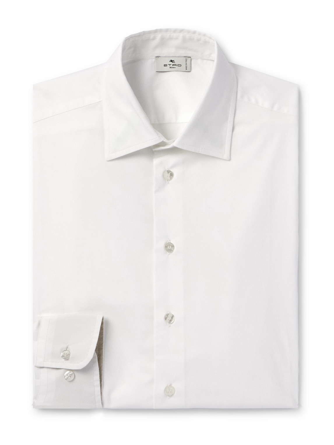 Etro Slim-fit Cotton-poplin Shirt In White
