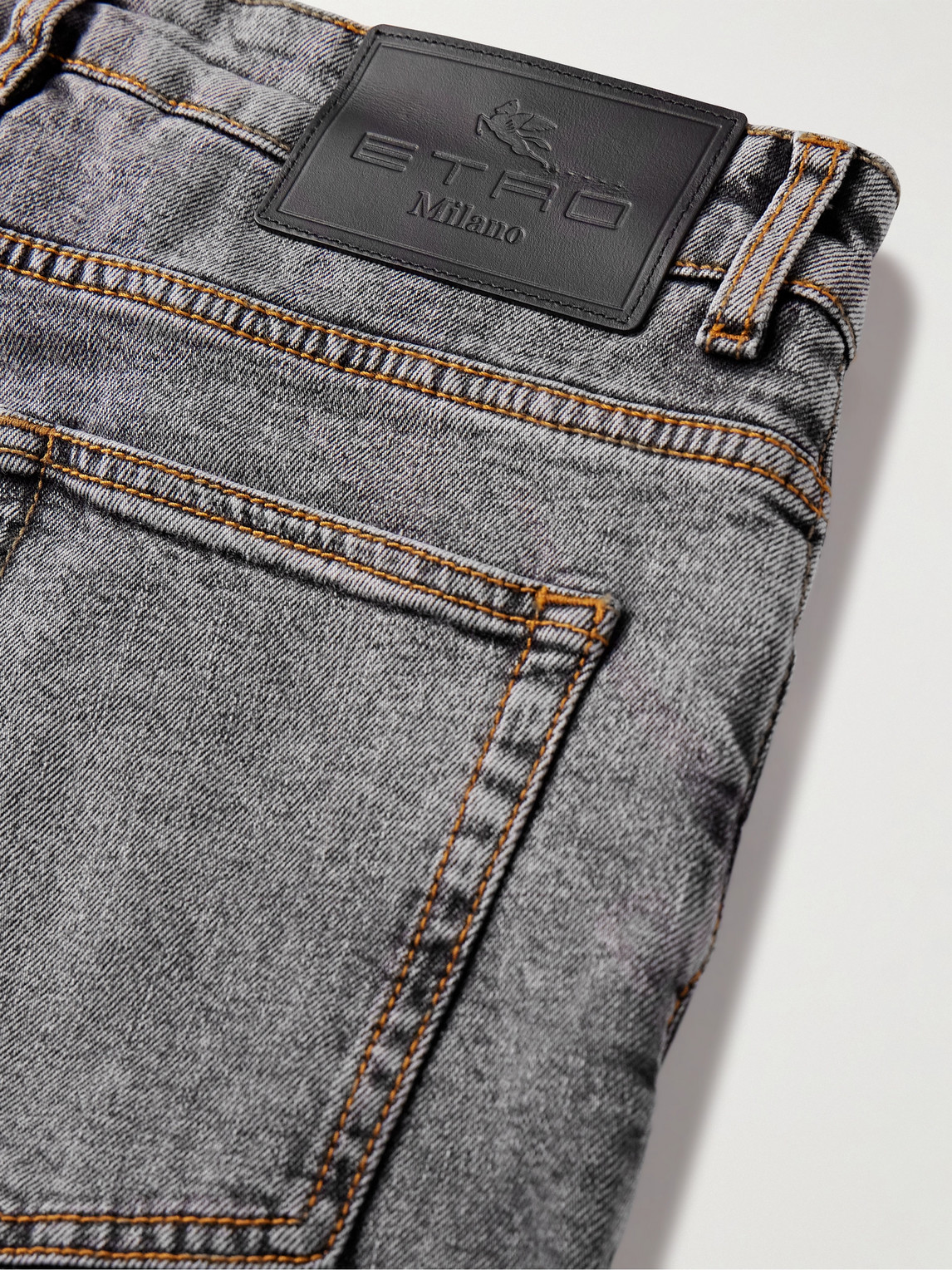Shop Etro Slim-fit Jeans In Gray