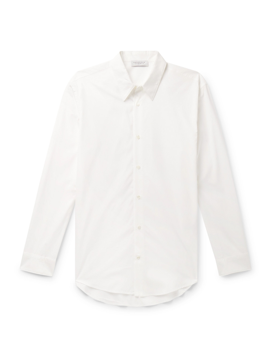 Gabriela Hearst Quevedo Slim-fit Cotton-poplin Shirt In White