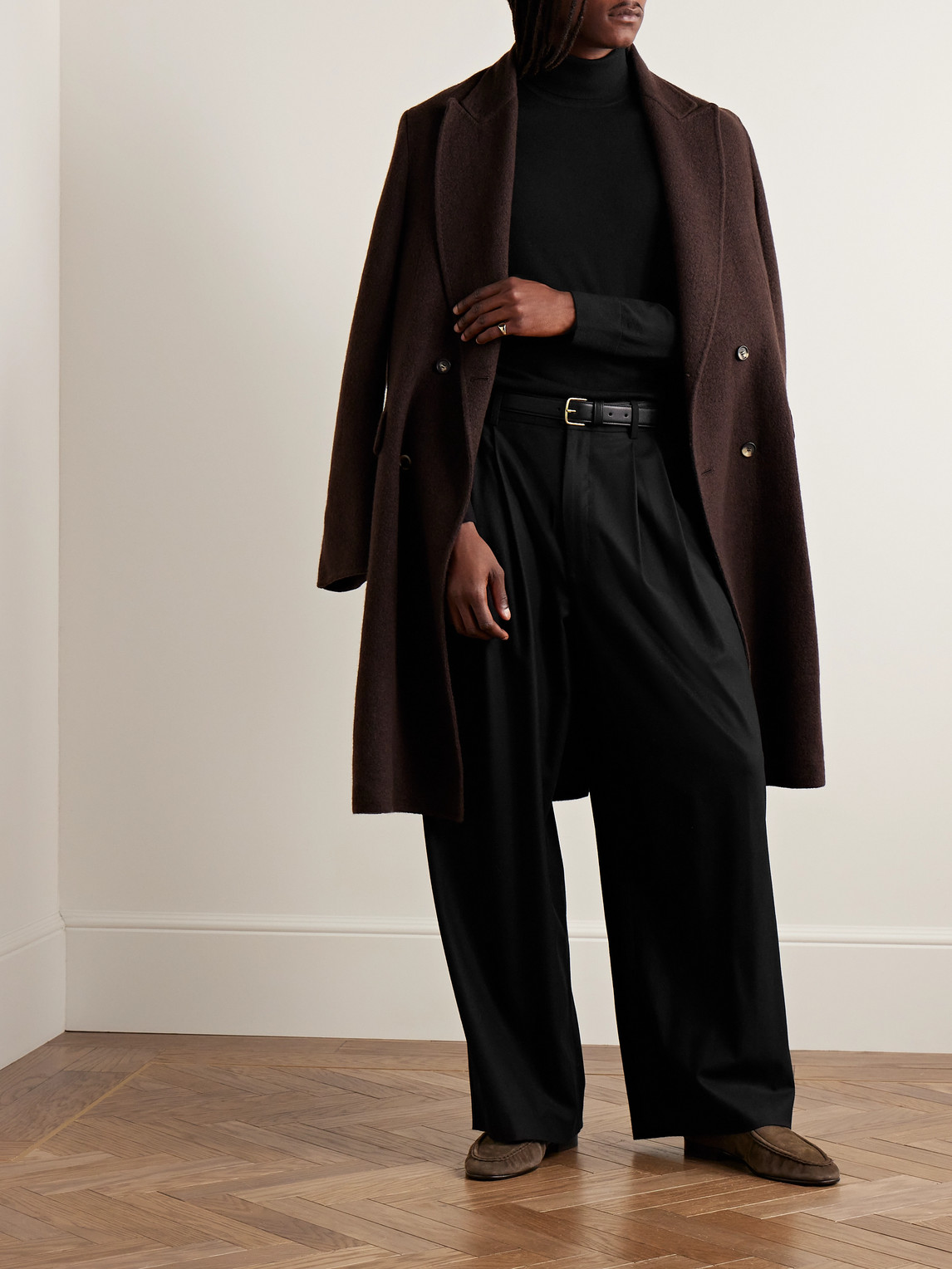 Shop Gabriela Hearst Jermaine Slim-fit Merino Wool Rollneck Sweater In Black