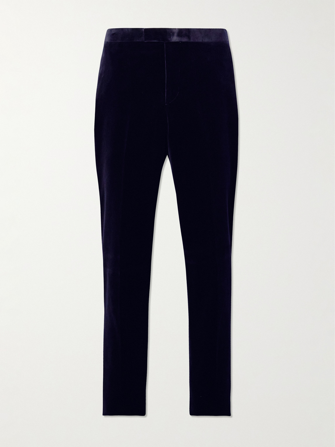 Favourbrook Straight-leg Cotton-velvet Tuxedo Trousers In Blue