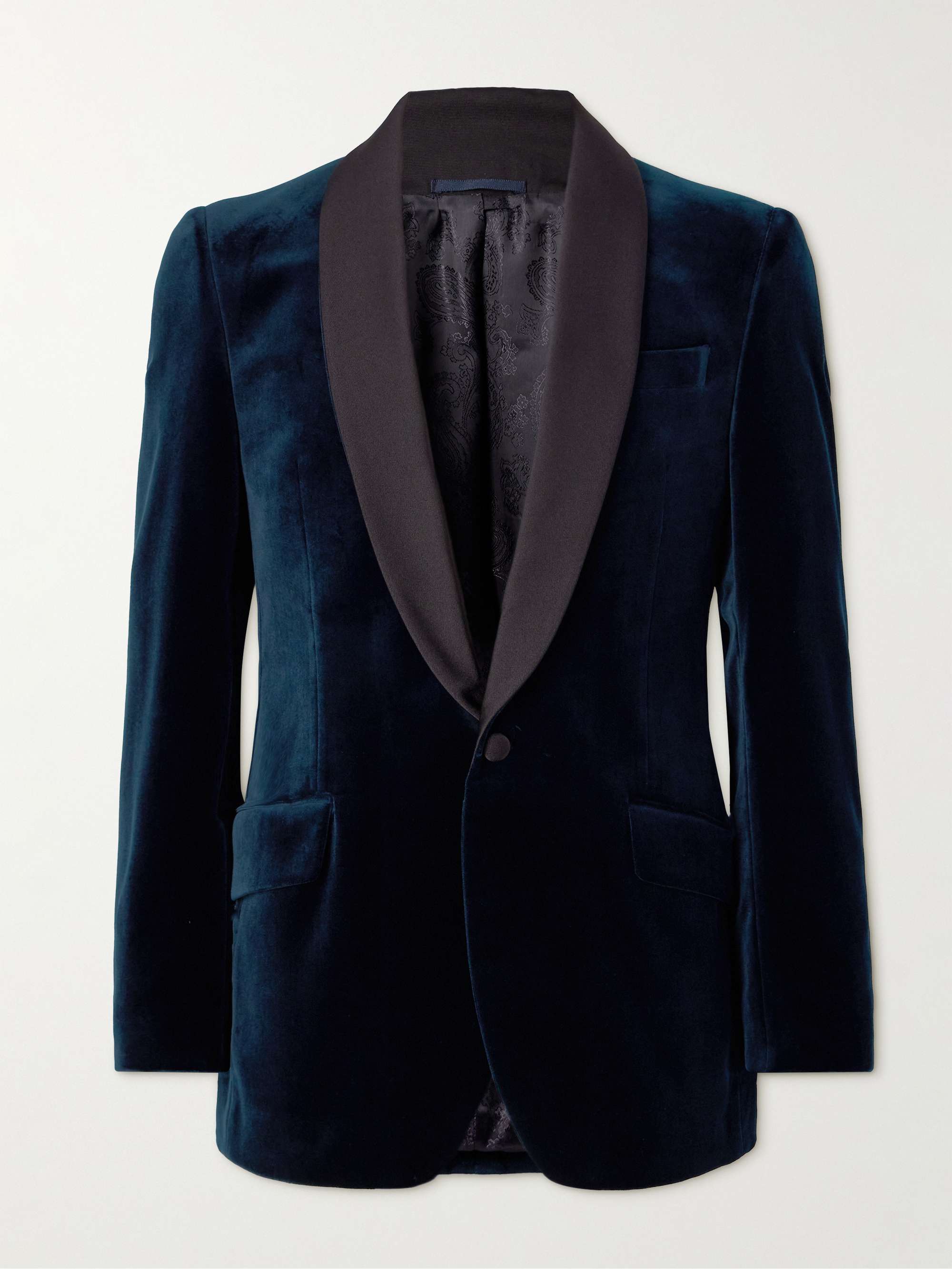 FAVOURBROOK Shawl-Collar Twill-Trimmed Cotton-Velvet Tuxedo Jacket for ...