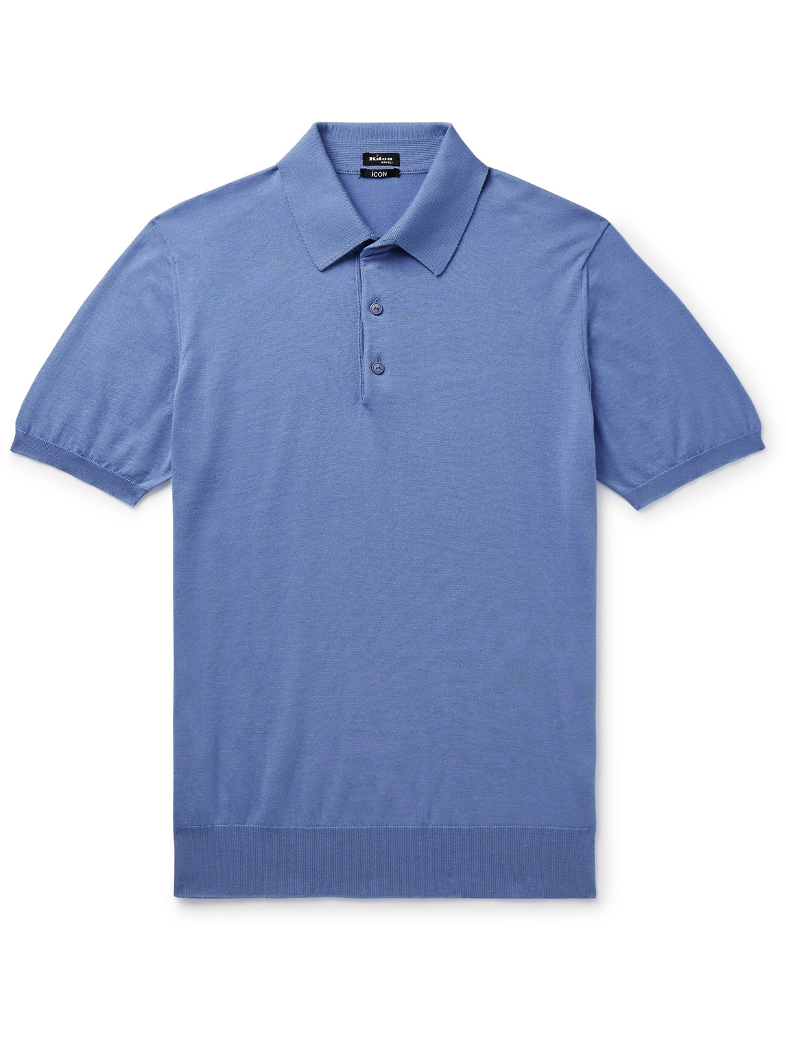 Kiton Cotton Polo Shirt In Blue