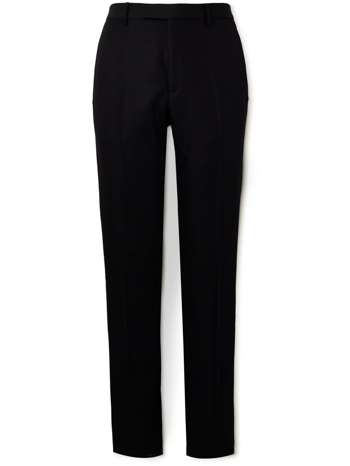 Etro Straight-leg Grosgrain-trimmed Wool And Mohair-blend Tuxedo Trousers In Black