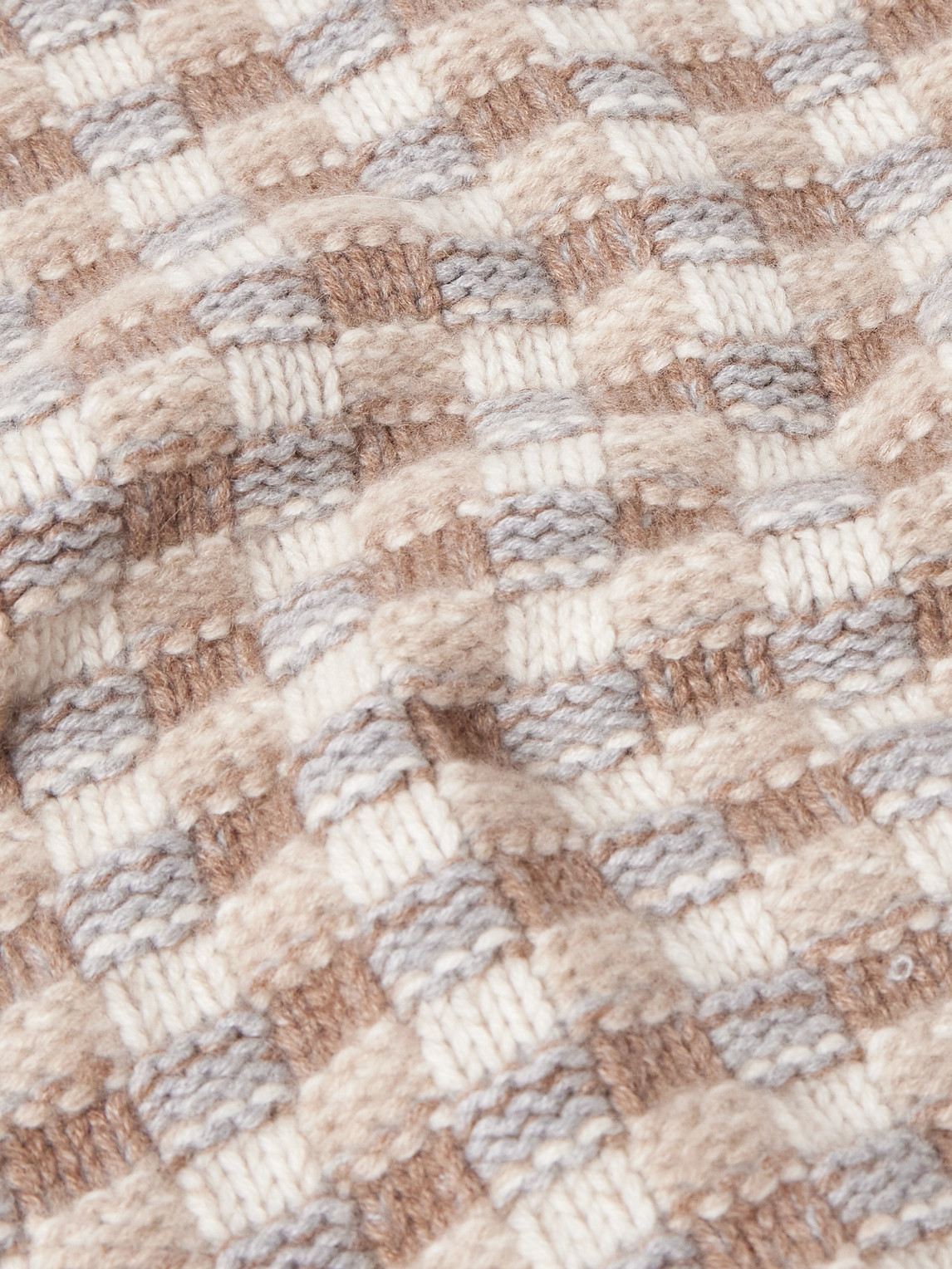 Shop Gabriela Hearst Checked Cashmere Sweater In Neutrals