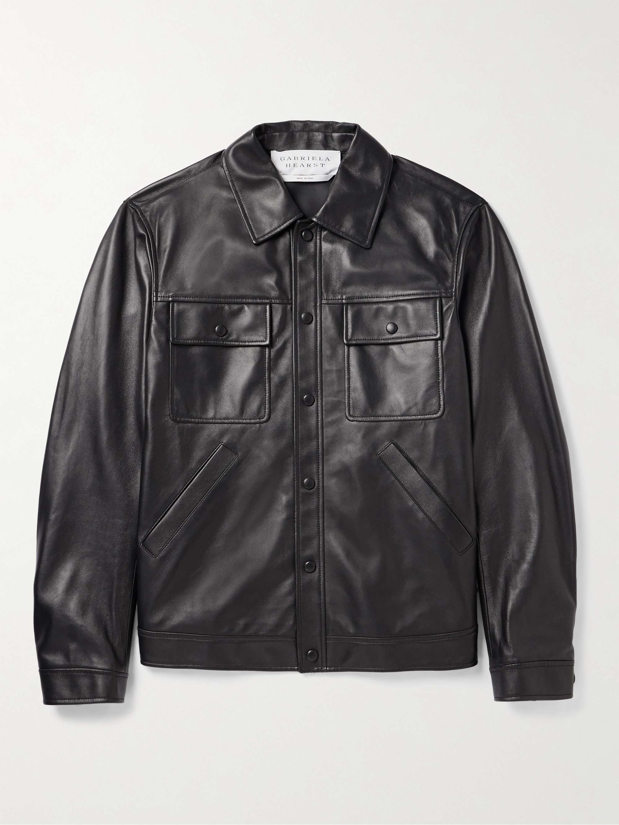 GABRIELA HEARST Levy Slim-Fit Leather Jacket for Men | MR PORTER