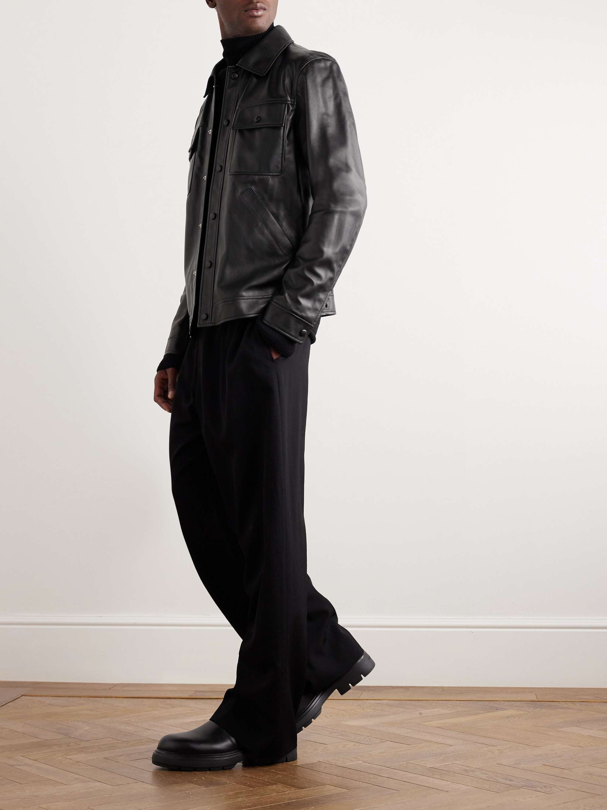 GABRIELA HEARST Levy Slim-Fit Leather Jacket for Men | MR PORTER