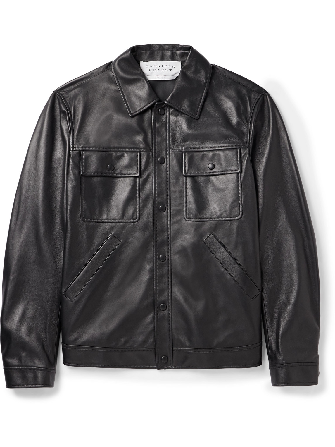 Gabriela Hearst Levy Slim-fit Leather Jacket In Black