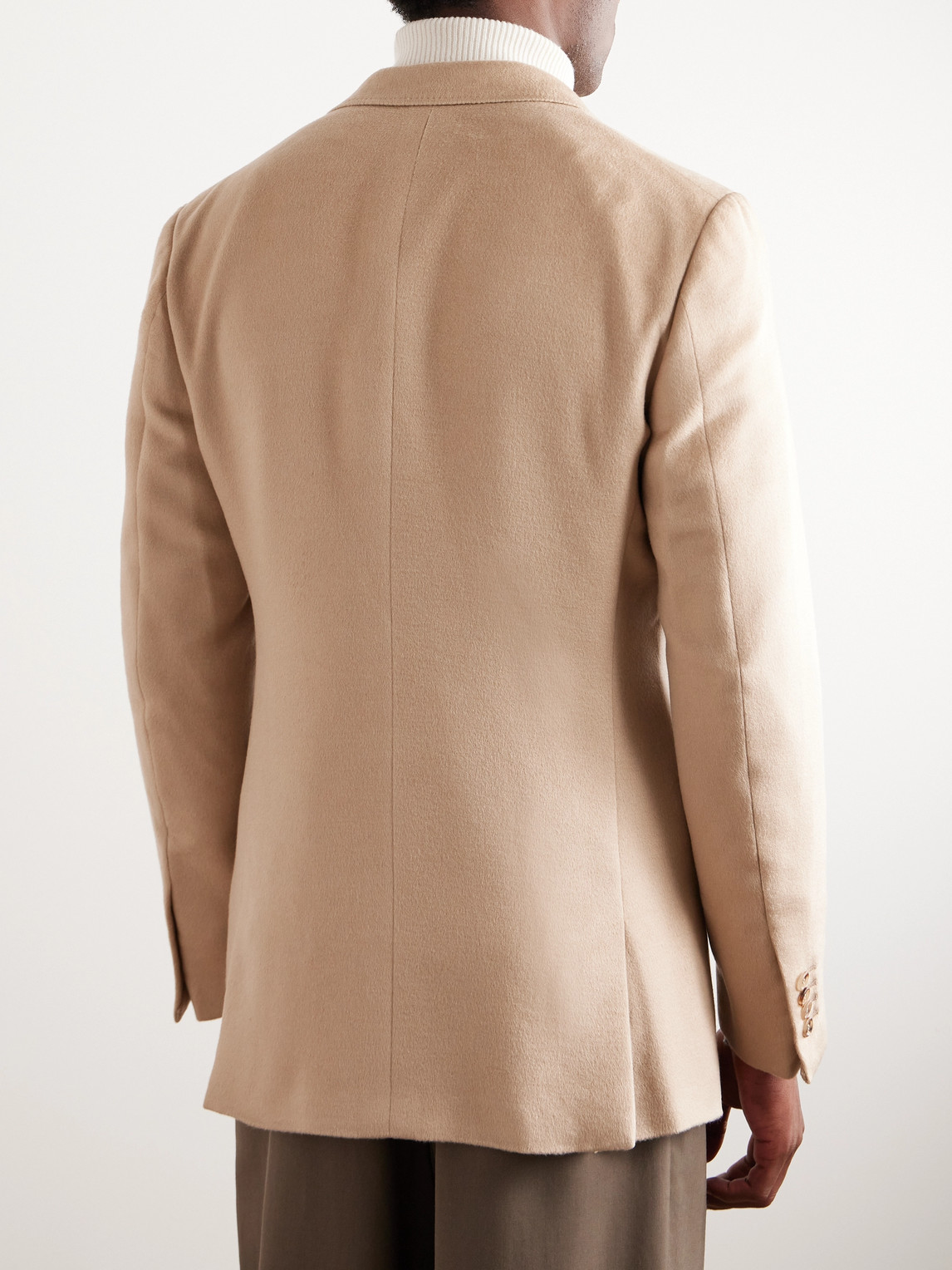 Shop Gabriela Hearst Irving Slim-fit Brushed-silk Blazer In Neutrals