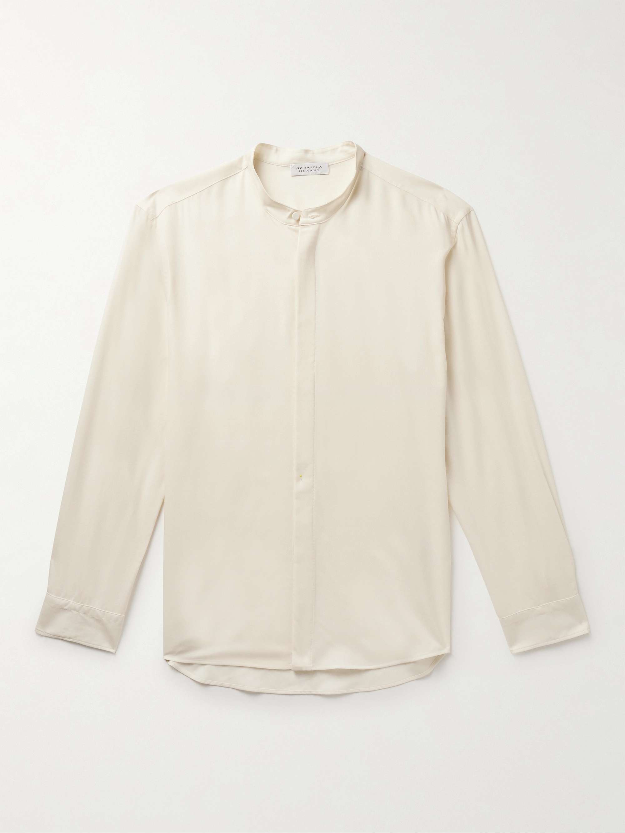 GABRIELA HEARST Ollie Grandad-Collar Cashmere-Voile Shirt for Men | MR ...