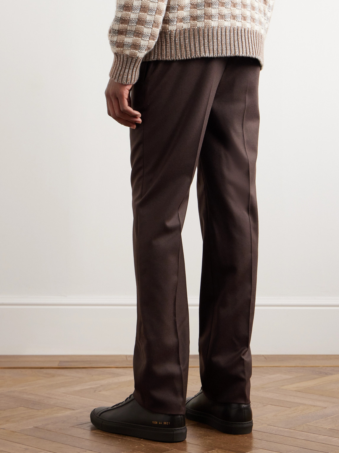 Shop Gabriela Hearst Sebastian Straight-leg Wool Trousers In Brown