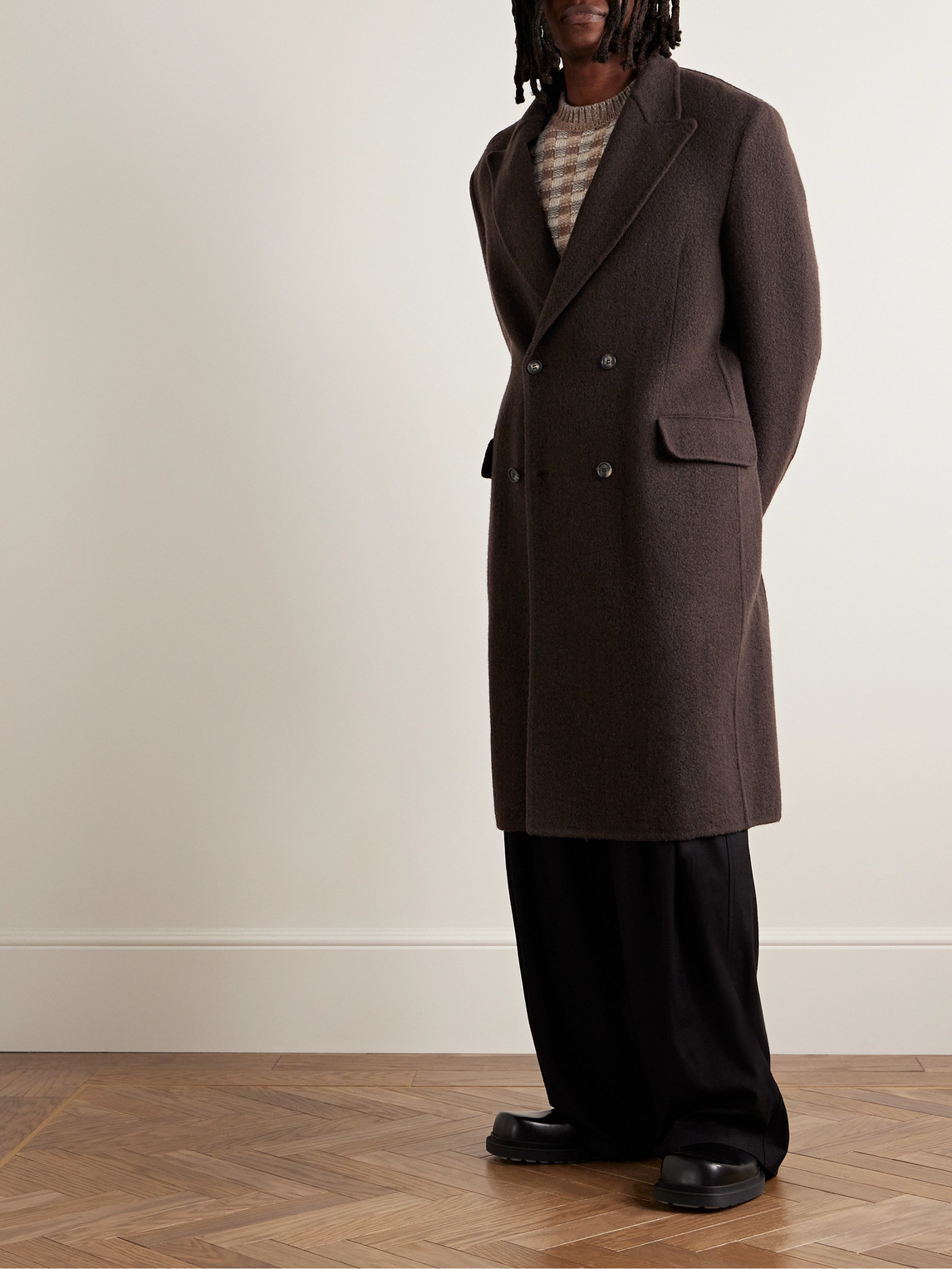 Shop Gabriela Hearst Mcaffrey Double-breasted Recycled-cashmere Overcoat In Brown