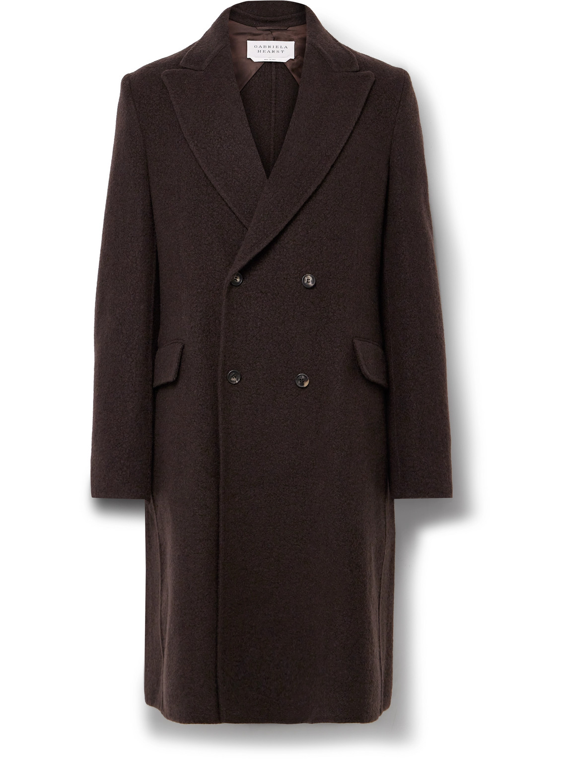 Shop Gabriela Hearst Mcaffrey Double-breasted Recycled-cashmere Overcoat In Brown
