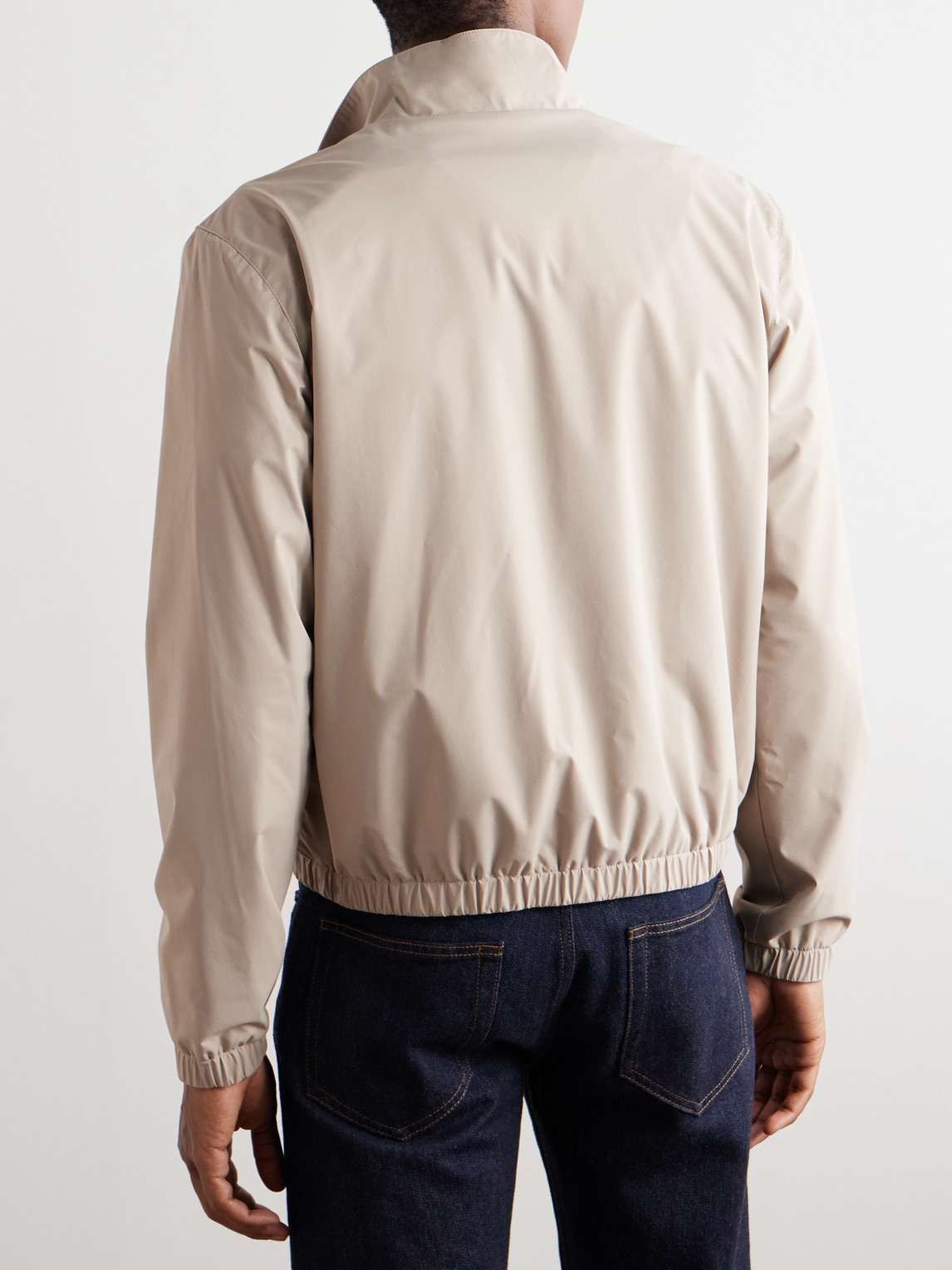 Shop Kiton Reversible Shell And Jersey Bomber Jacket In Neutrals