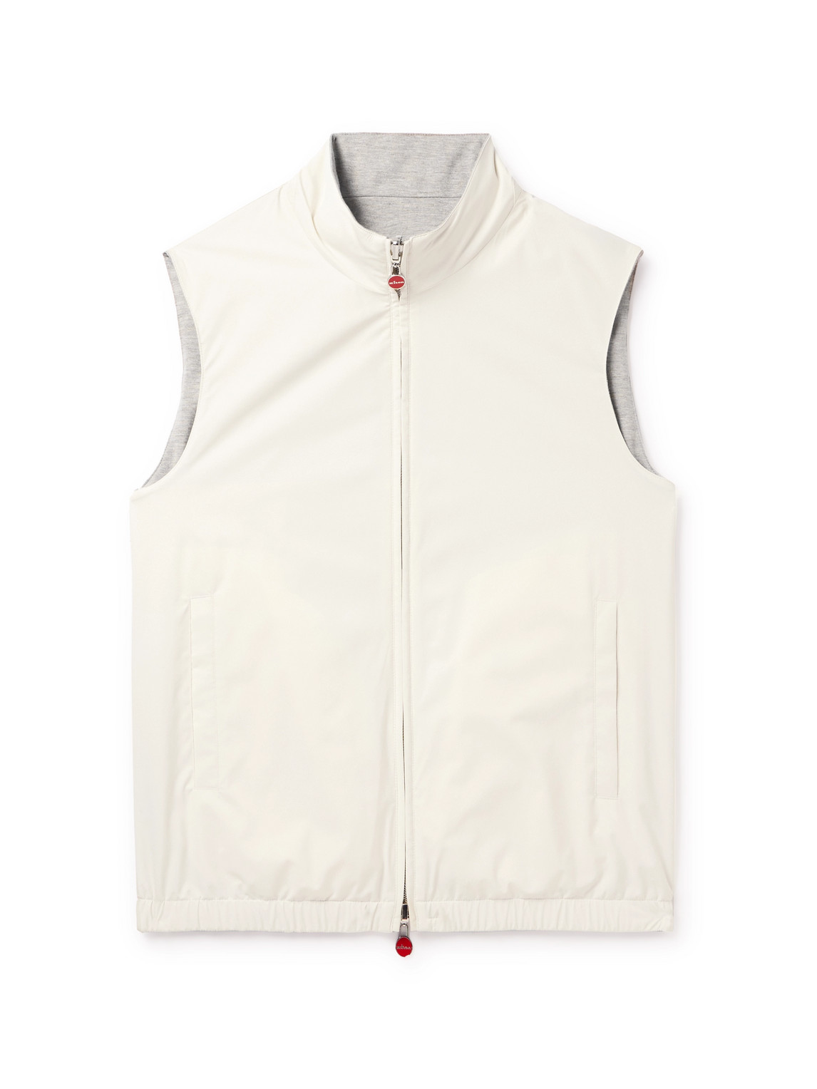 Kiton Slim-fit Reversible Shell And Jersey Gilet In White