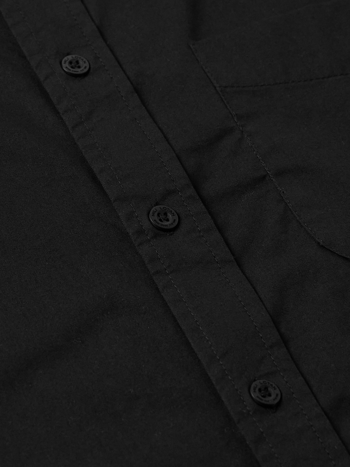 Shop Nili Lotan Finn Cotton-poplin Shirt In Black