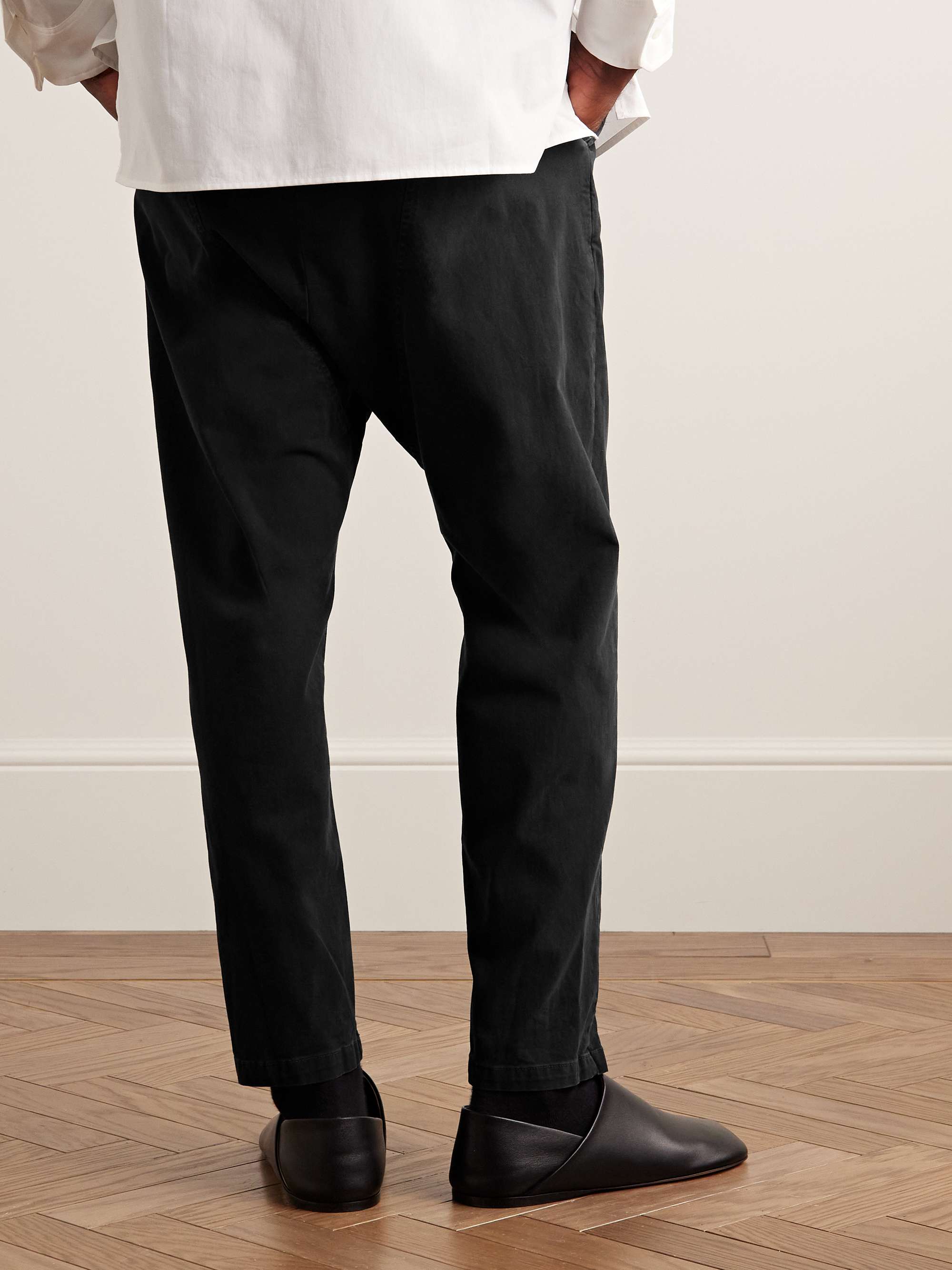 NILI LOTAN Carpenter Straight-Leg Stretch-Cotton Twill Trousers