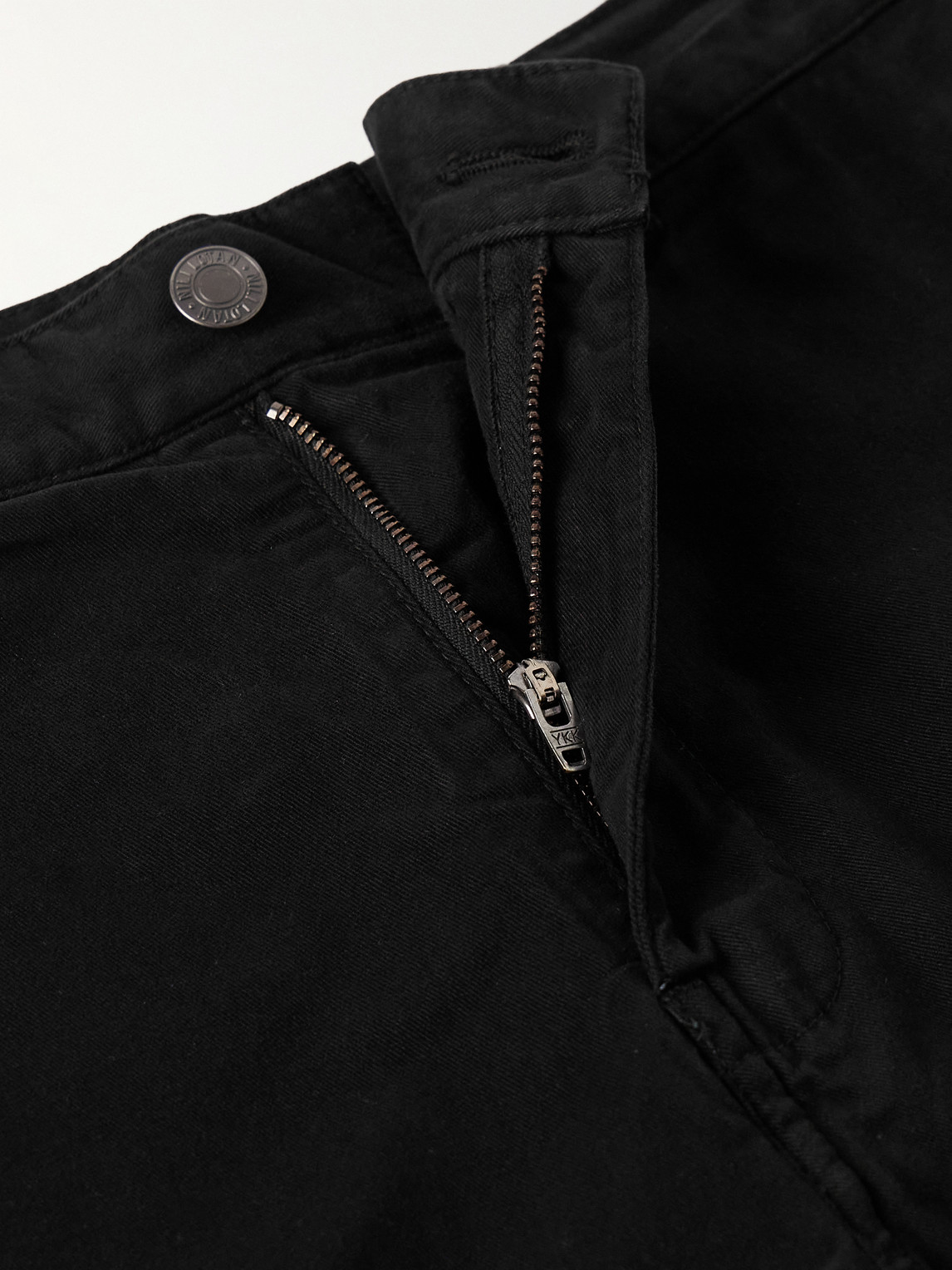 Shop Nili Lotan Carpenter Straight-leg Cotton-blend Twill Trousers In Black