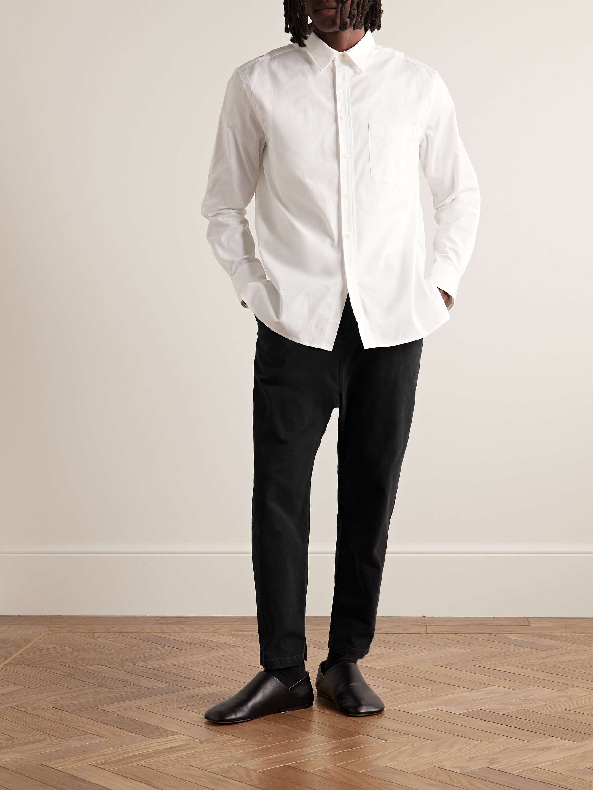 NILI LOTAN Carpenter Straight-Leg Stretch-Cotton Twill Trousers