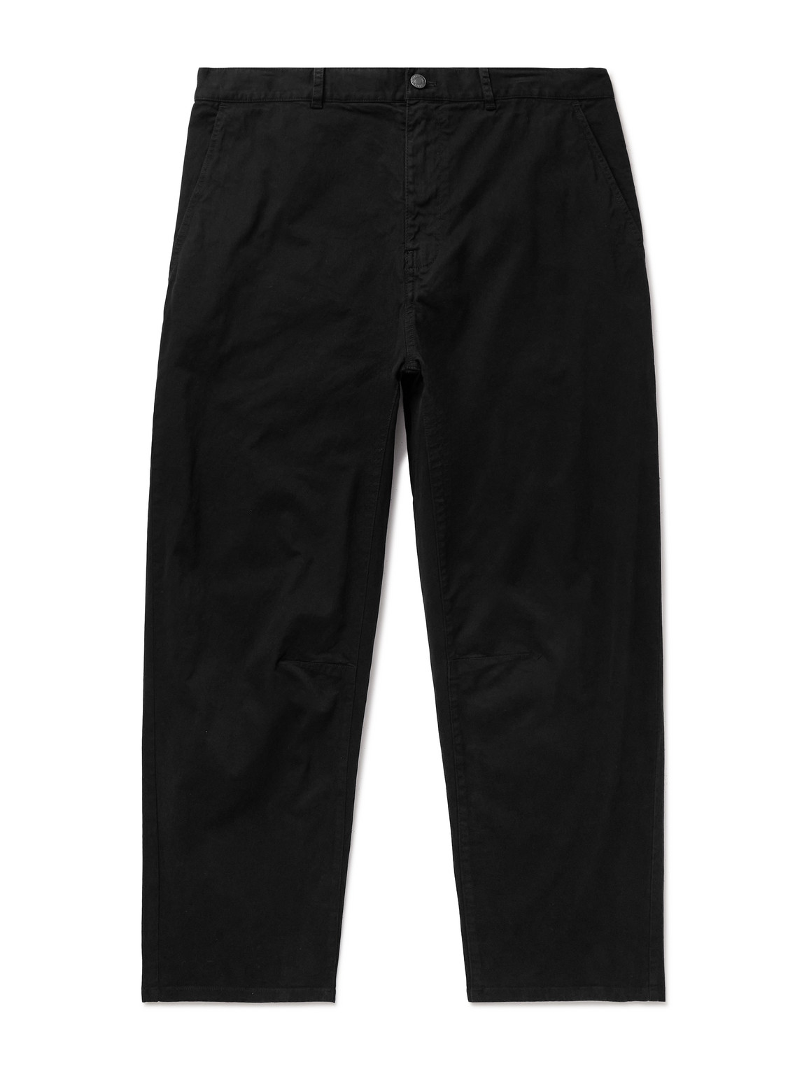 Nili Lotan Carpenter Straight-leg Cropped Cotton-blend Twill Trousers In Black