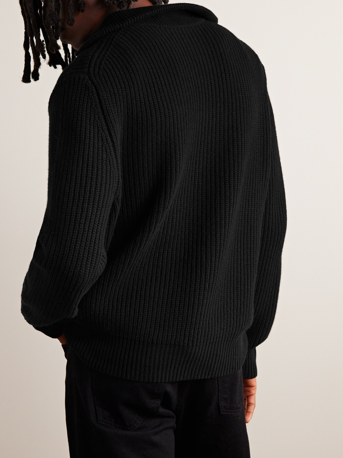  Nili Lotan - Heston Ribbed Cashmere Half-zip Sweater - Men - Black - S 