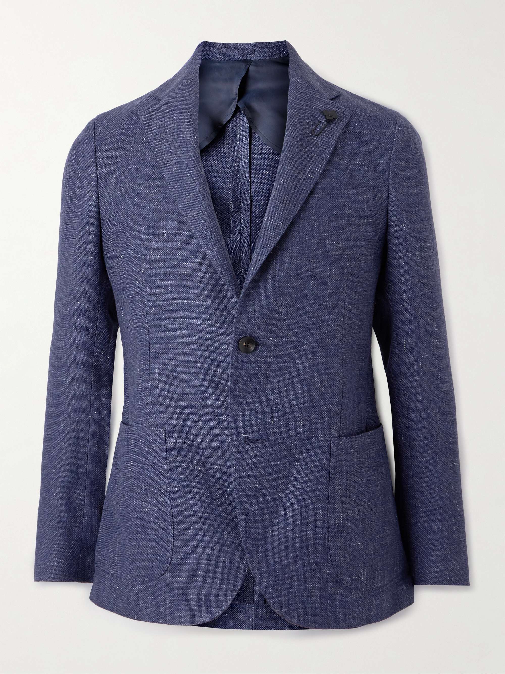 Lardini double-breasted wool blazer - Blue