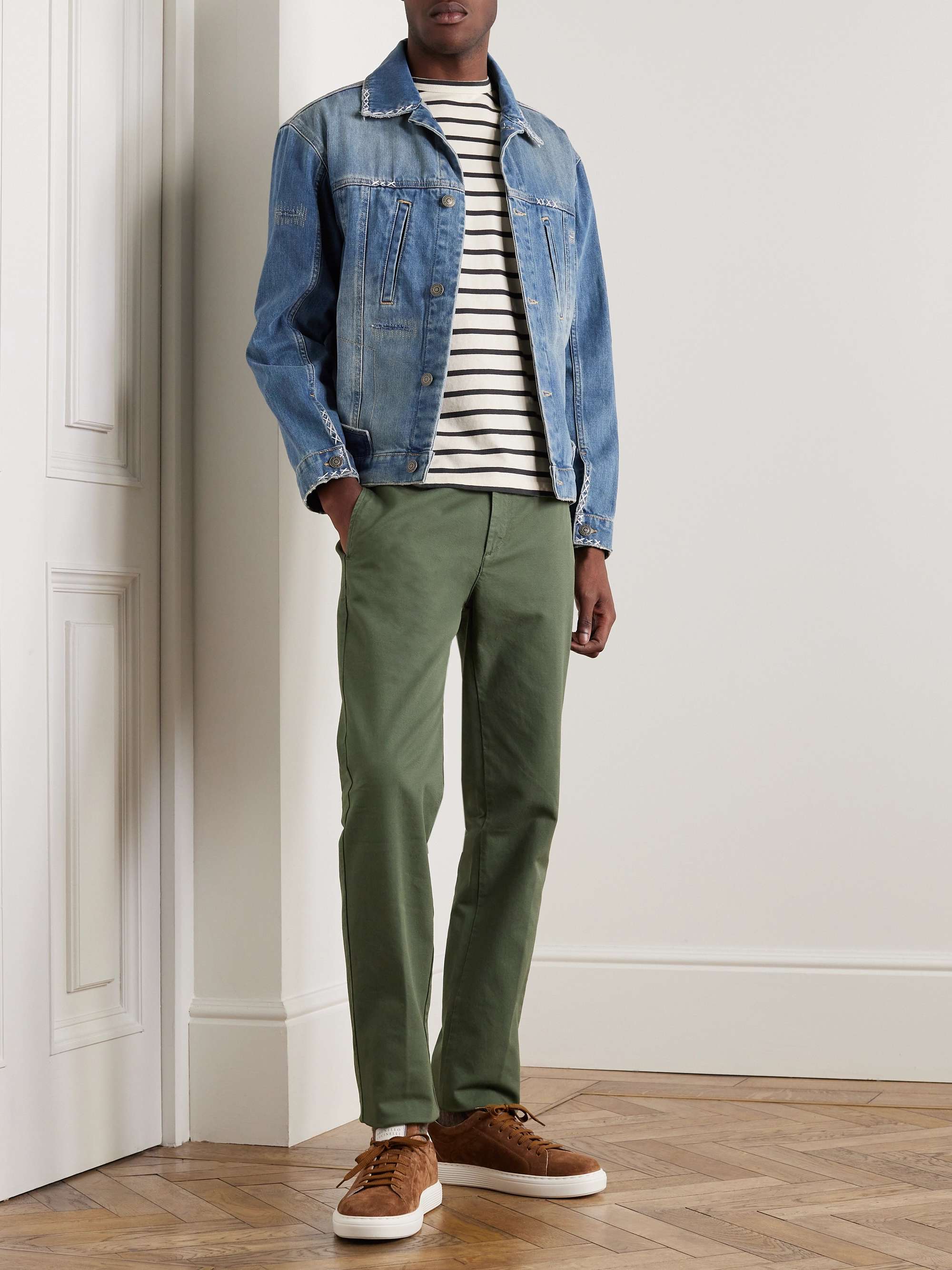 MASSIMO ALBA Winch2 Slim-Fit Cotton-Blend Twill Trousers for Men | MR ...
