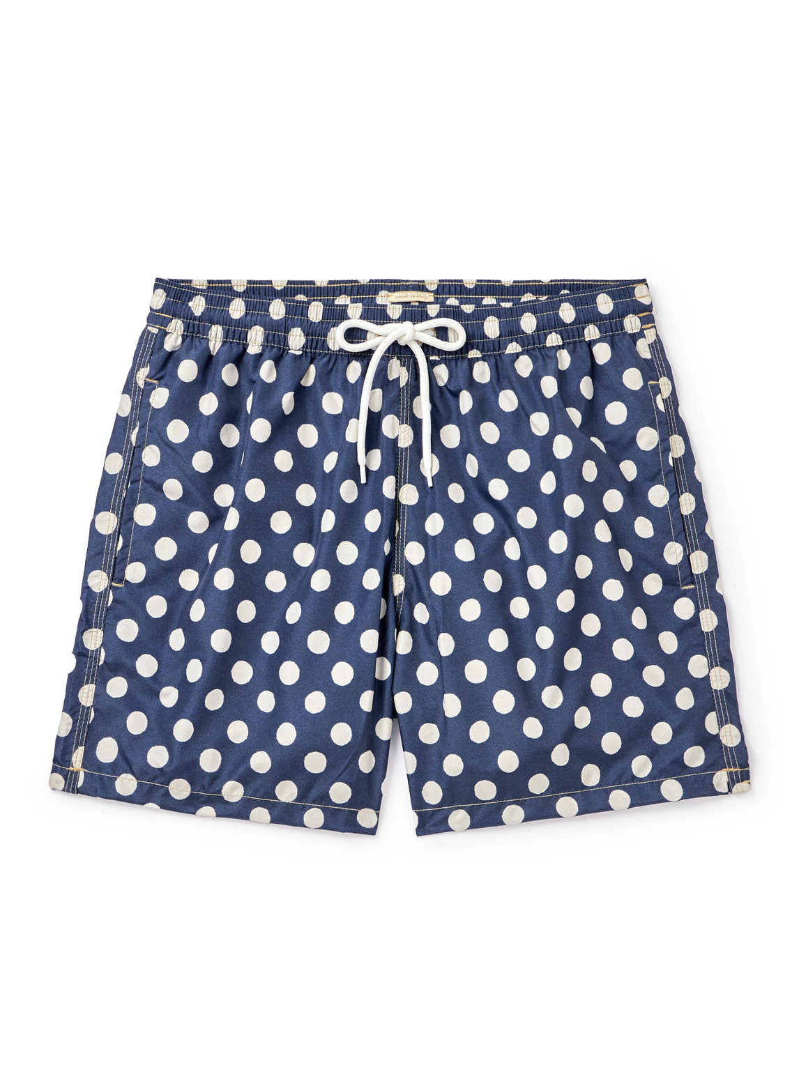 Massimo Alba Kite Logo-appliquéd Straight-leg Mid-length Polka-dot Swim Shorts In Blue